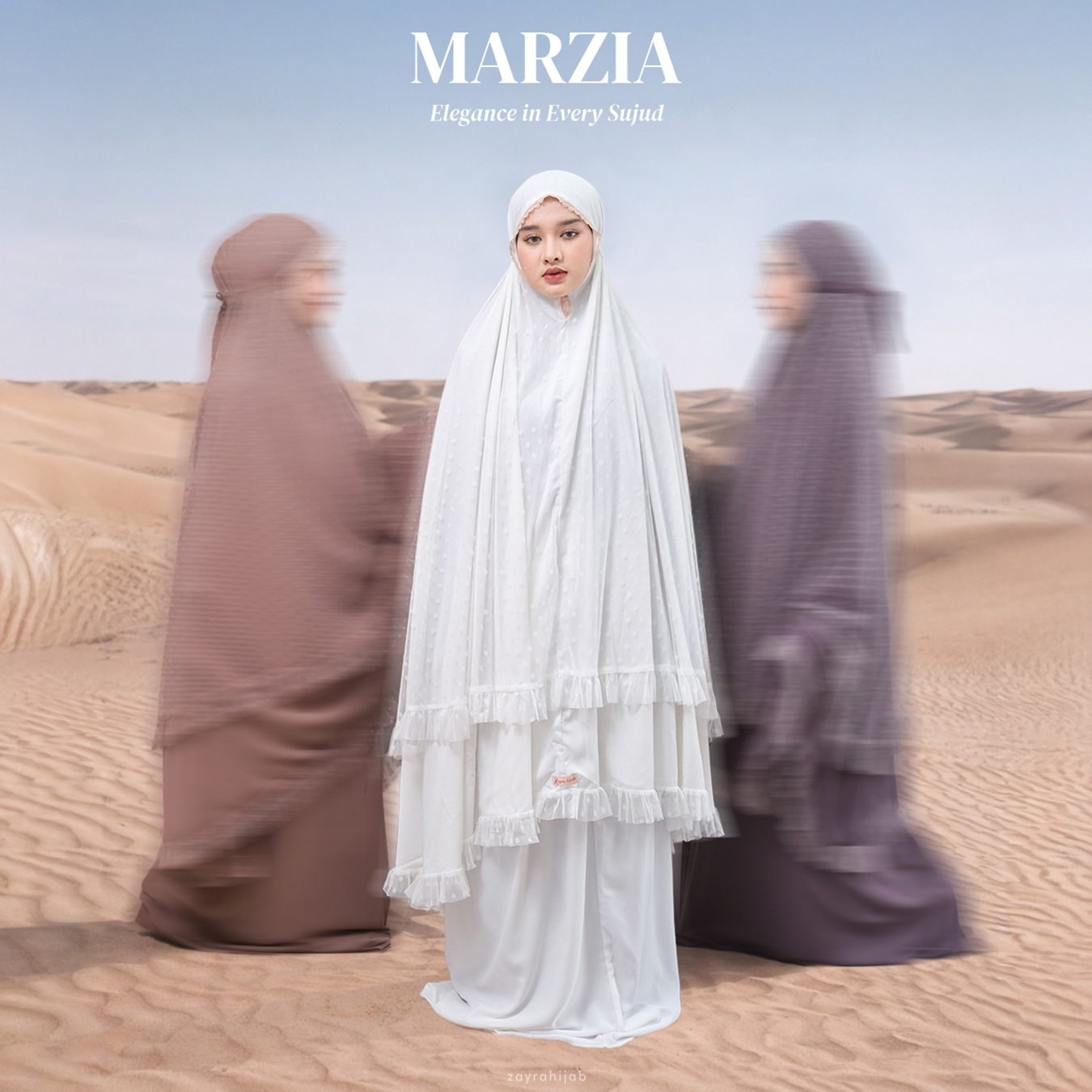 Zayra Hijab | Marzia - Mukena Tulle Dot Dewasa Jumbo Prayer Set Alat Solat Terbaru