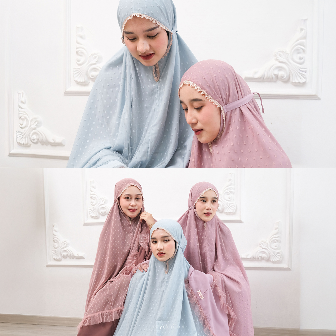 Zayra Hijab | Marzia - Mukena Tulle Dot Dewasa Jumbo Prayer Set Alat Solat Terbaru