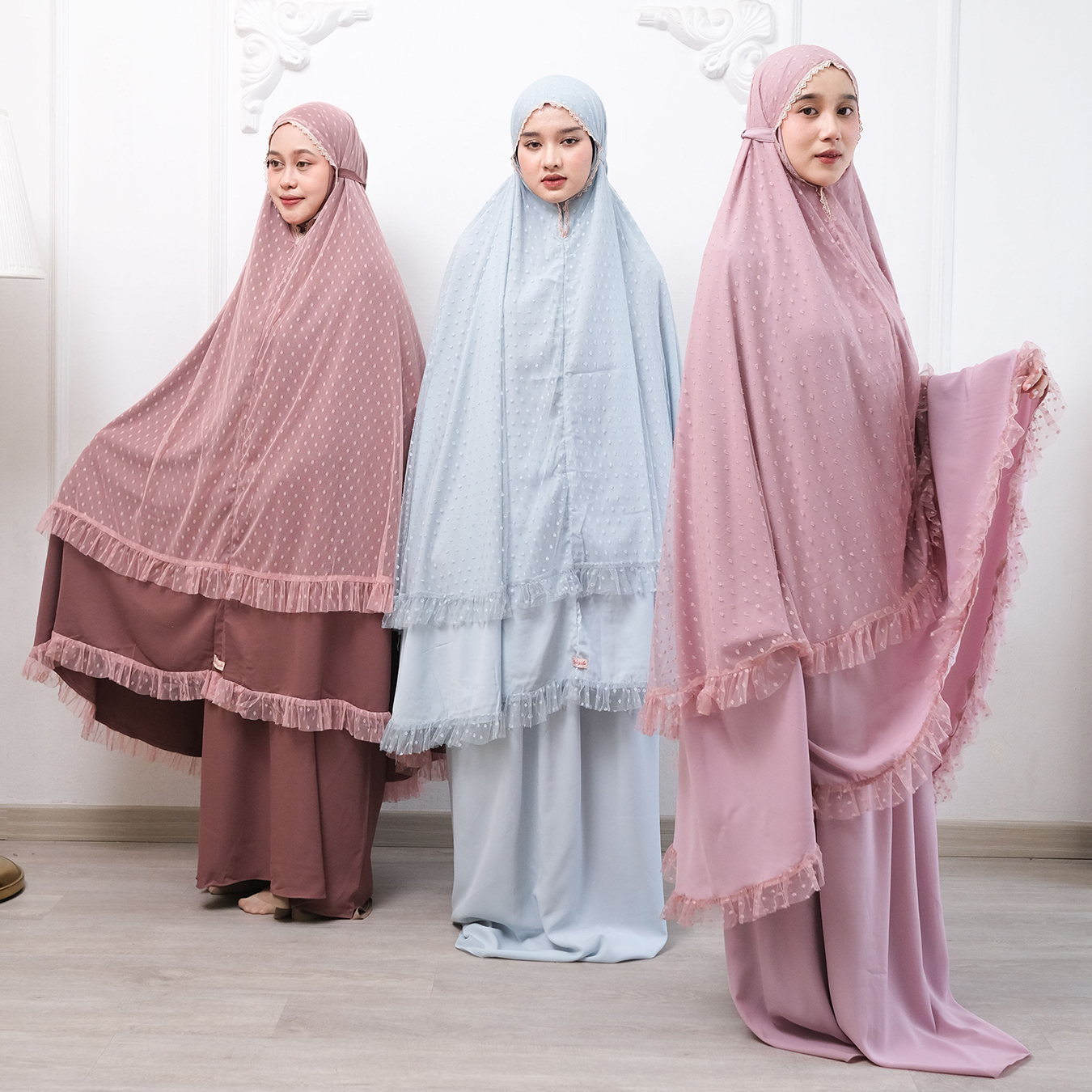 Zayra Hijab | Marzia - Mukena Tulle Dot Dewasa Jumbo Prayer Set Alat Solat Terbaru