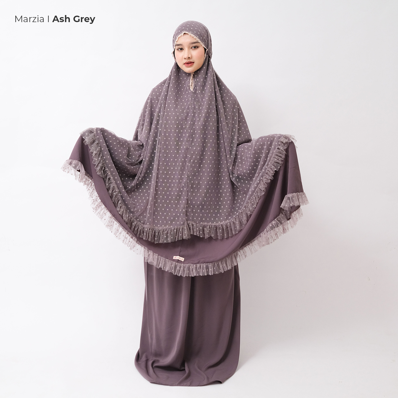 Zayra Hijab | Marzia - Mukena Tulle Dot Dewasa Jumbo Prayer Set Alat Solat Terbaru