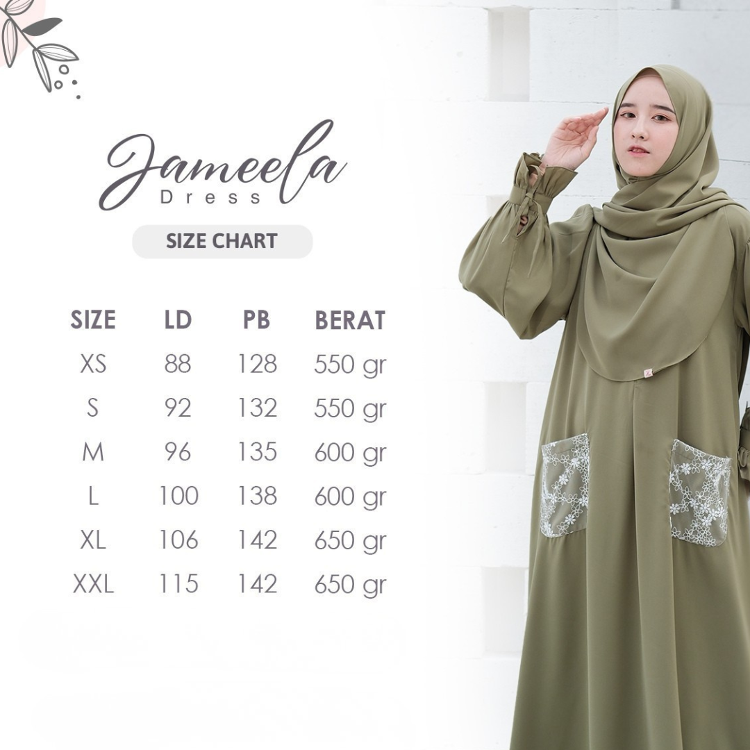 ZAYRA HIJAB | JAMEELA | Gamis Wanita Daily Syari Simpel Premium Lebaran Jumbo Elegan Terbaru 2026