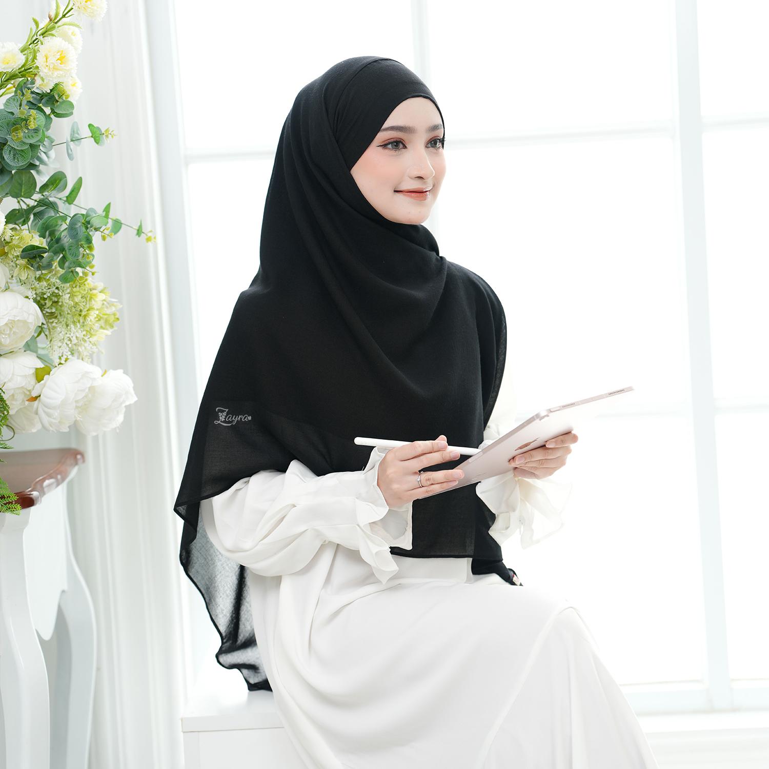 Zayra Hijab | Arfa - Khiban Square Hijab Bandana Segi Empat Instan Voal Premium Terbaru