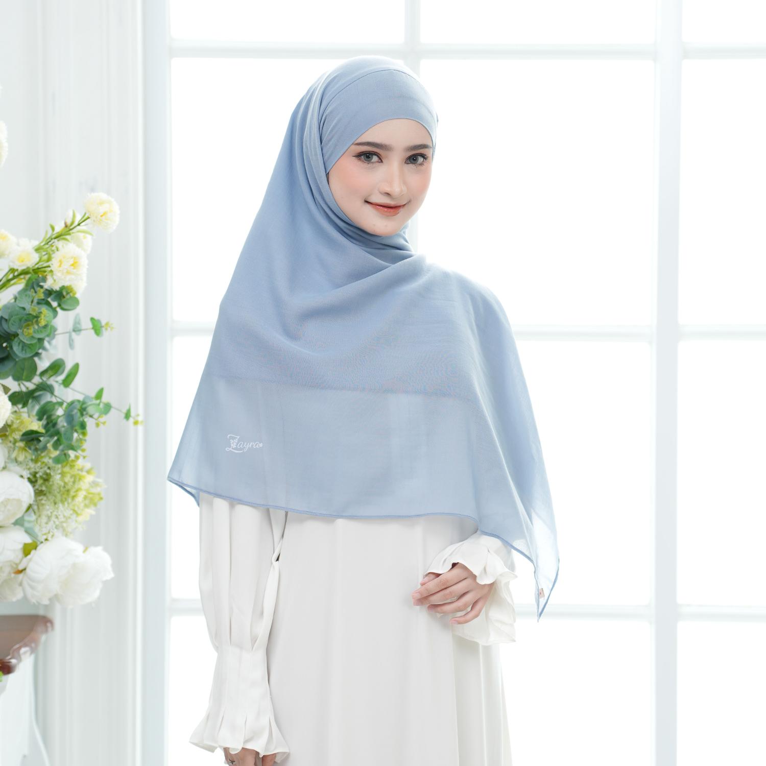 Zayra Hijab | Arfa - Khiban Square Hijab Bandana Segi Empat Instan Voal Premium Terbaru