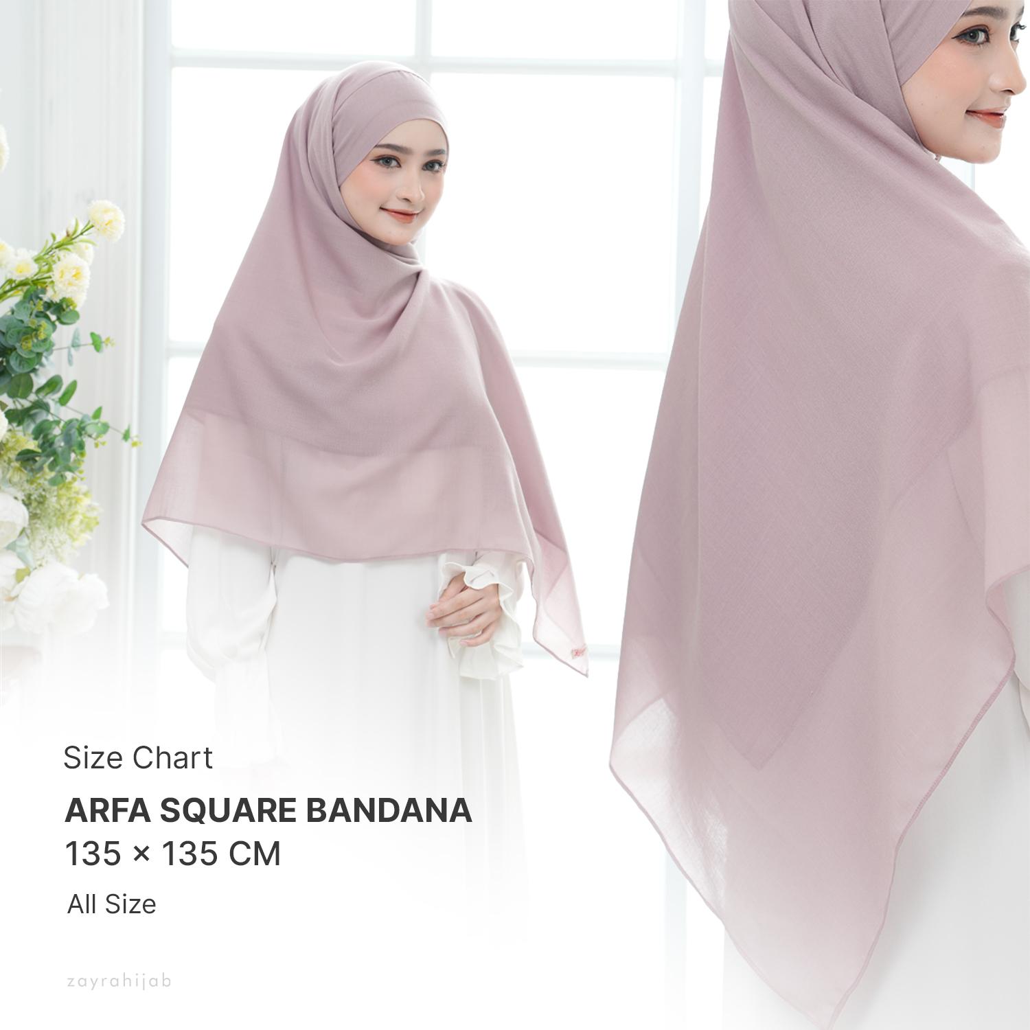 Zayra Hijab | Arfa - Khiban Square Hijab Bandana Segi Empat Instan Voal Premium Terbaru