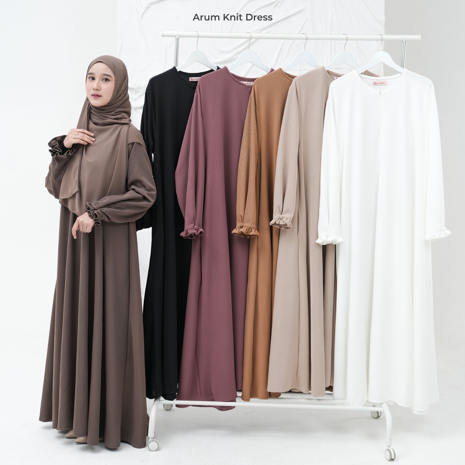 Zayra Hijab | Arum | Gamis Daily Syari Muslimah Knit Basic Wanita Kancing Tangan Busui Terbaru 2025