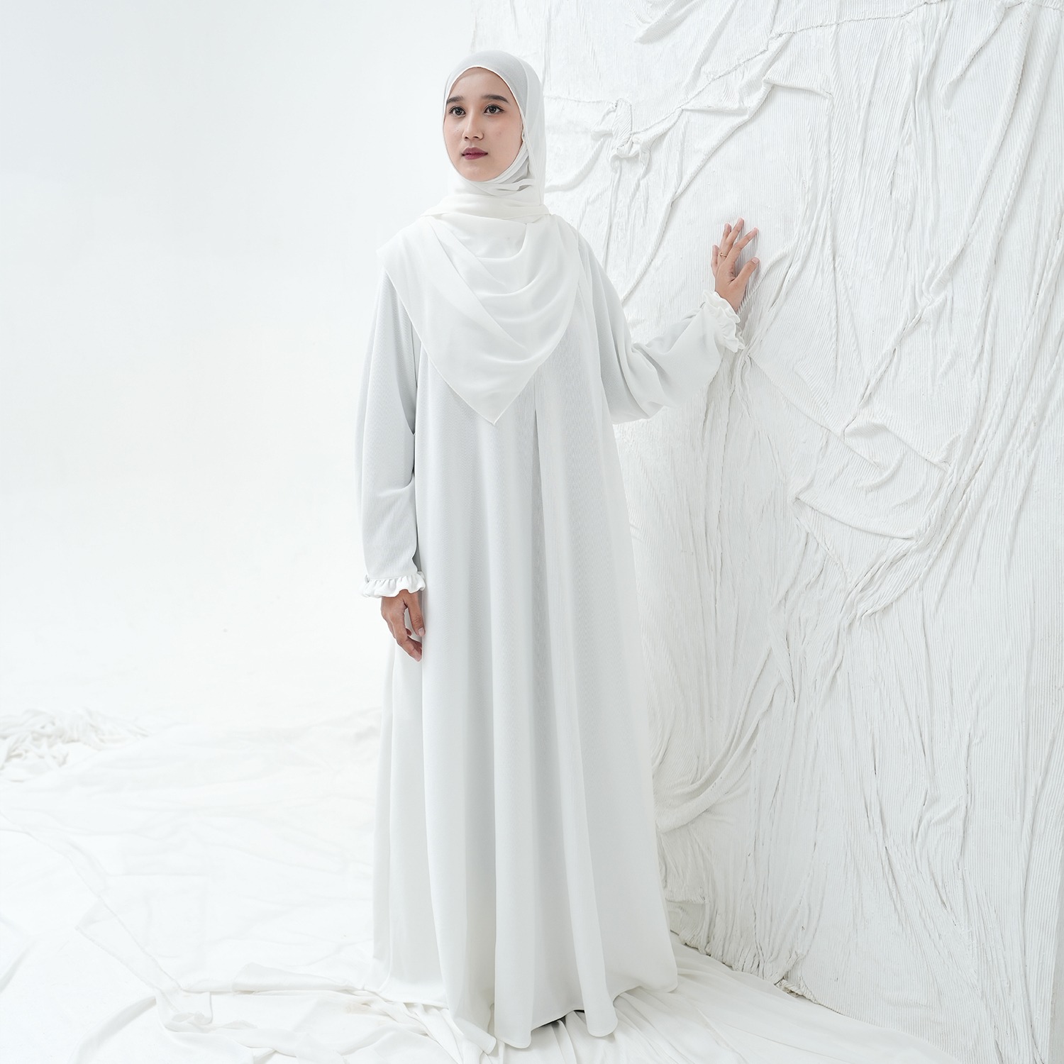 Zayra Hijab | Arum | Gamis Daily Syari Muslimah Knit Basic Wanita Kancing Tangan Busui Terbaru 2025