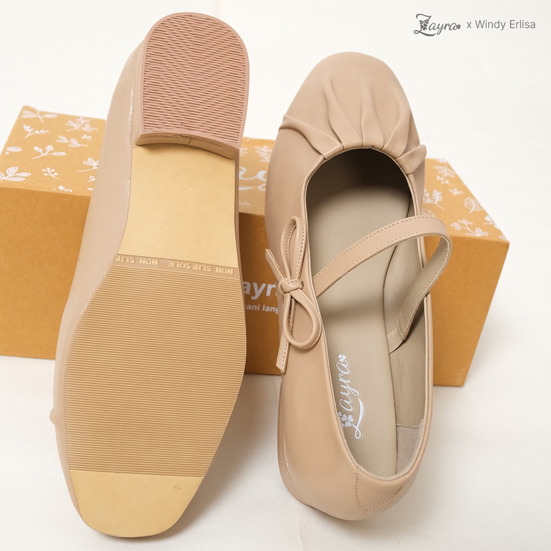 Zayra Hijab x Windy Erlisa | Blysee - Sepatu Lokal Flatshoes Wanita Casual Ballerina Tali Pita Soft