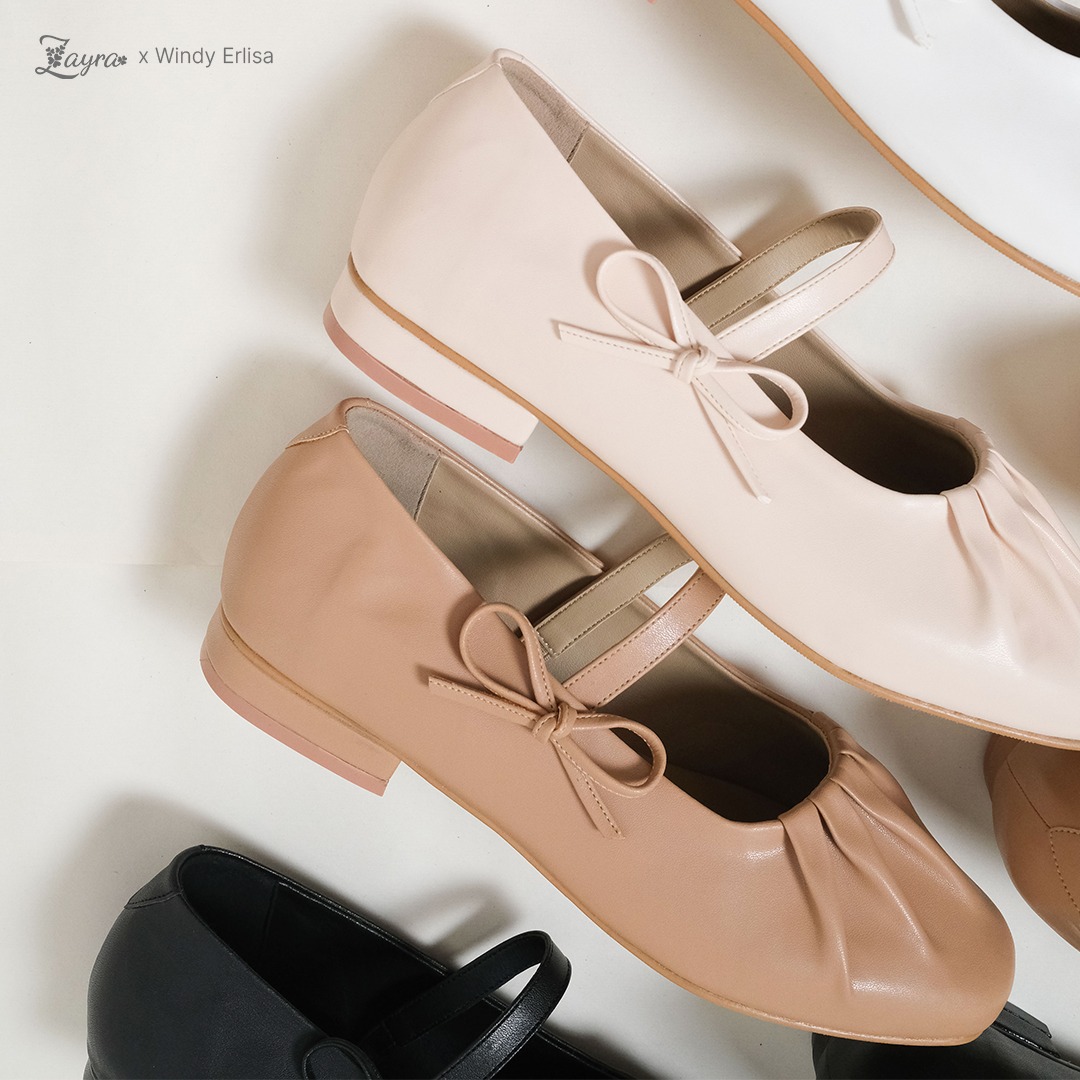 Zayra Hijab x Windy Erlisa | Blysee - Sepatu Lokal Flatshoes Wanita Casual Ballerina Tali Pita Soft