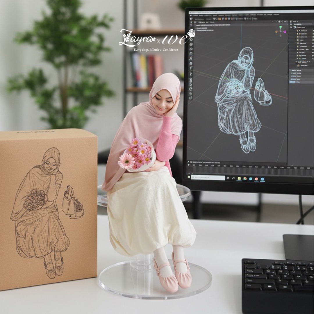Zayra Hijab x Windy Erlisa | Blysee - Sepatu Lokal Flatshoes Wanita Casual Ballerina Tali Pita Soft