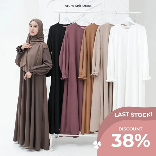 Image of Zayra Hijab | Arum | Gamis Daily Syari Muslimah Knit Basic Wanita Kancing Tangan Busui Terbaru 2025