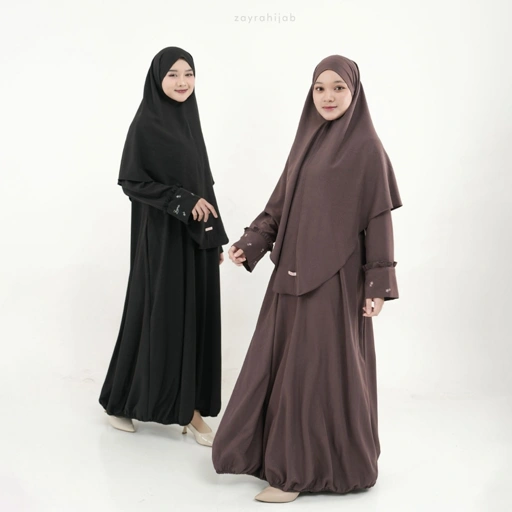 Image of Zayra Hijab | Liora - Gamis Wanita Muslimah One Set Setelan Khiban Daily Abaya Umroh Bordir Premium