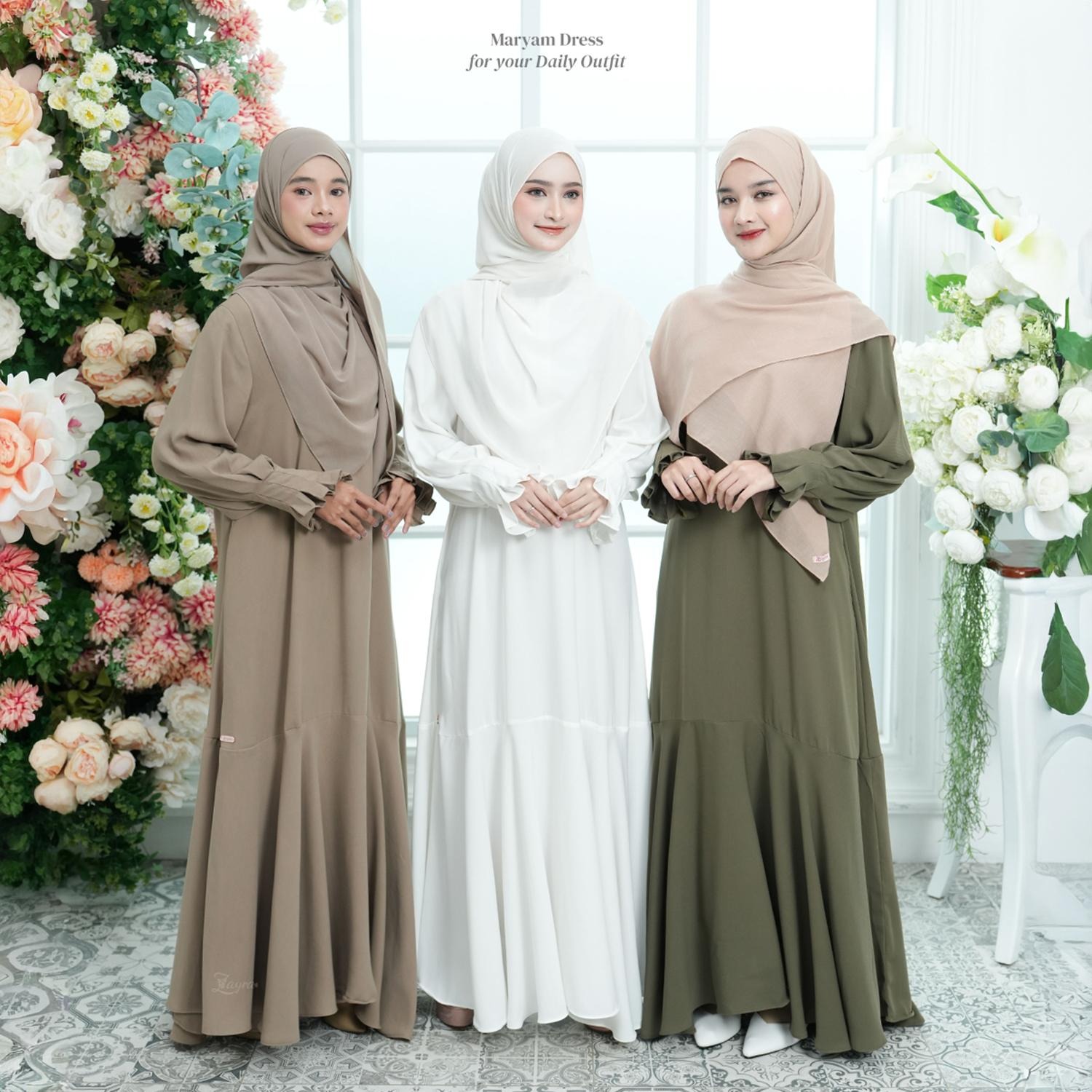 Zayra Hijab | Maryam Dress - Gamis Wanita Daily Syari Simpel Premium Jumbo Mewah Elegan Terbaru 2025