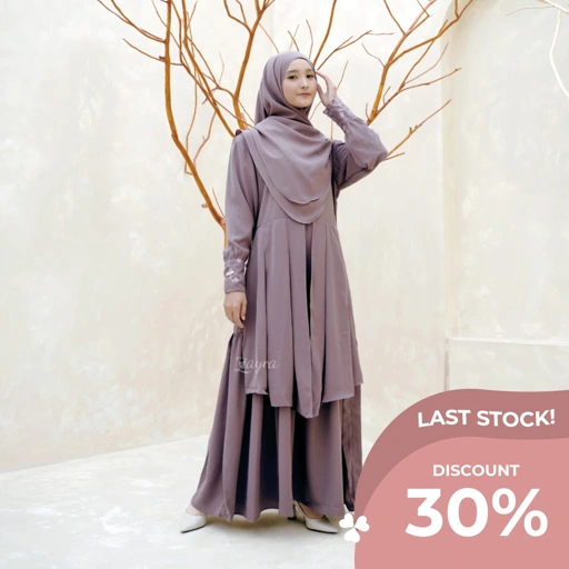 Image of ZAYRA HIJAB | MISHA | Dress Gamis Wanita / Ukhti Set Hijab Daily Syari Simpel Premium Lebaran Jumbo Mewah Elegan Terbaru 2025