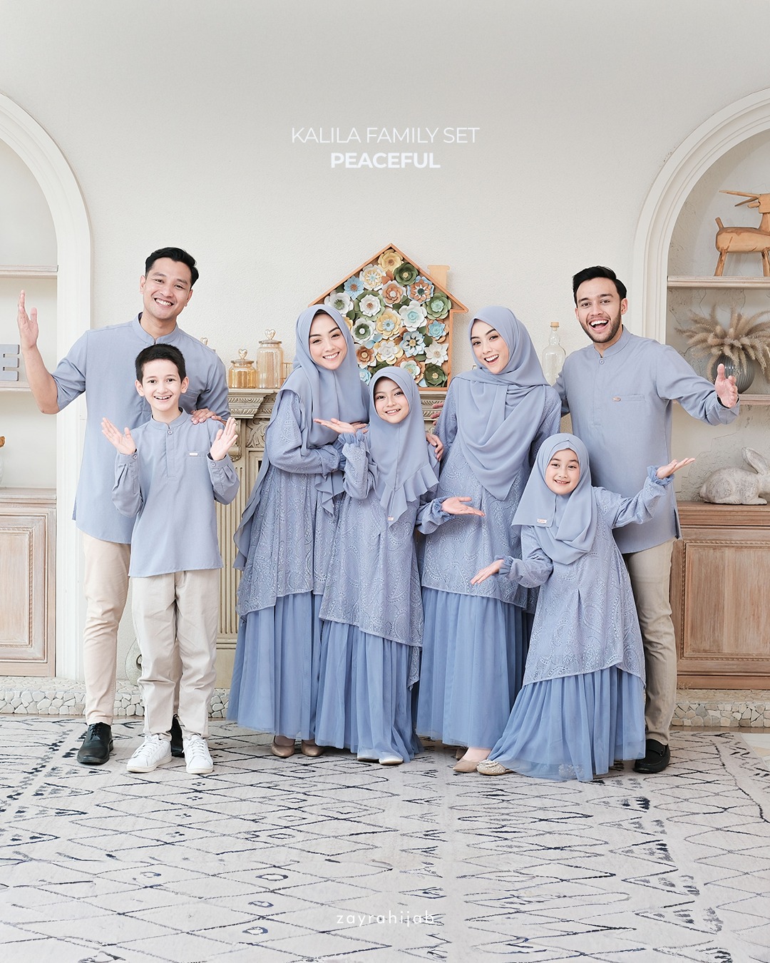 Zayra Hijab | Kalila Peacefull - Dress Gamis Wanita Brokat Kondangan Lebaran Jumbo Elegan Koko Anak Dewasa Panjang Pendek Family Set Sarimbit Premium Terbaru