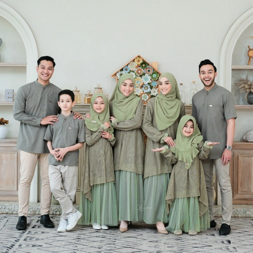 Image of Zayra Hijab | Kalila Sage - Dress Gamis Wanita Brokat Kondangan Lebaran Jumbo Elegan Koko Anak Dewasa Panjang Pendek Family Set Sarimbit Premium Terbaru
