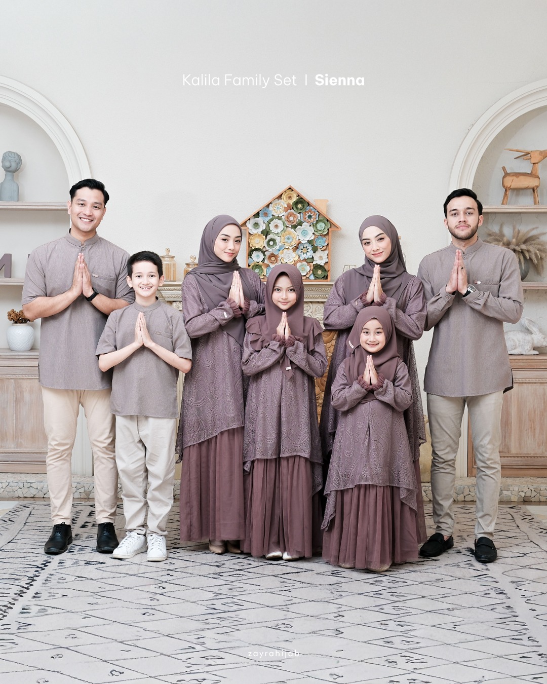 Zayra Hijab | Kalila Sienna - Dress Gamis Wanita Brokat Kondangan Lebaran Jumbo Elegan Koko Anak Dewasa Panjang Pendek Family Set Sarimbit Premium Terbaru