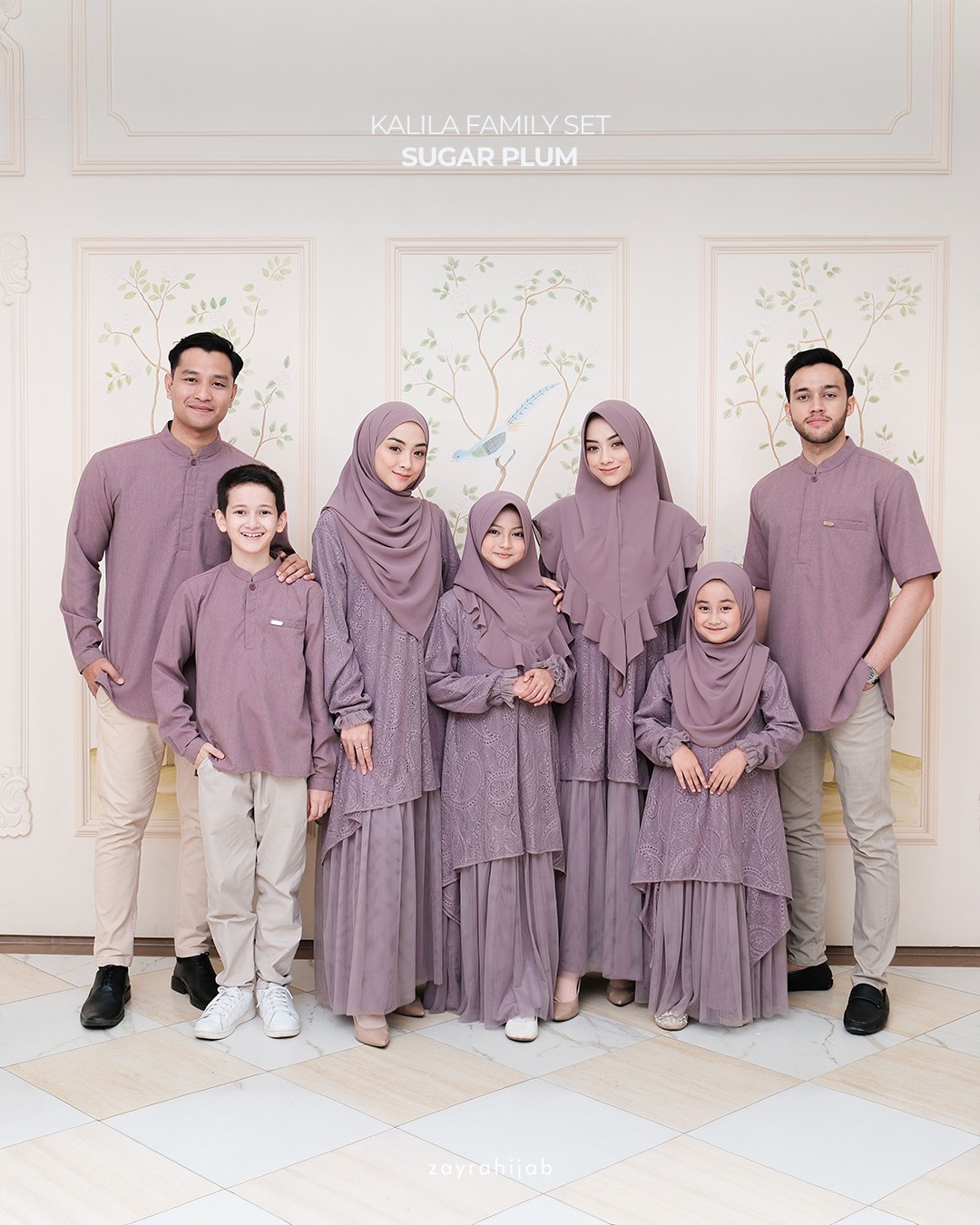 Zayra Hijab | Kalila Sugarplum - Dress Gamis Wanita Brokat Kondangan Lebaran Jumbo Elegan Koko Anak Dewasa Panjang Pendek Family Set Sarimbit Premium Terbaru