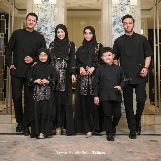 Image of Zayra Hijab | Rayyan Eclipse - Gamis Anak Perempuan 0-12Tahun Brokat Tile Elegan Premium Terbaru 2025
