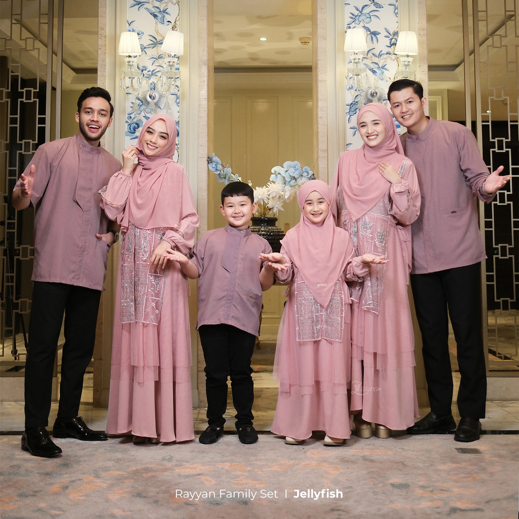 Zayra Hijab | Rayyan Jellyfish - Gamis Dewasa Anak Wanita Brokat Lebaran Koko Pria Koko Anak Jumbo Elegan Premium Terbaru