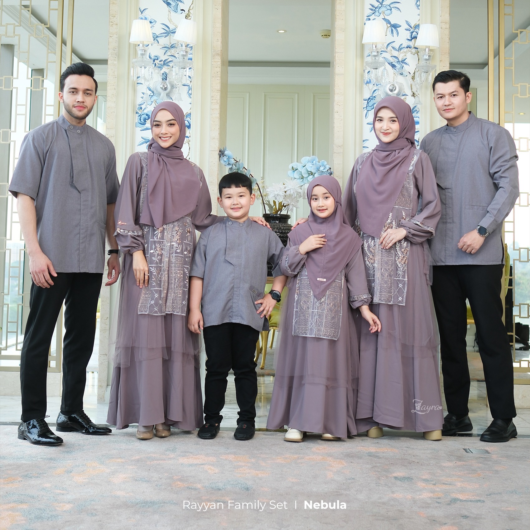 Zayra Hijab | Rayyan Nebula - Gamis Dewasa Anak Wanita Brokat Lebaran Koko Pria Koko Anak Jumbo Elegan Premium Terbaru