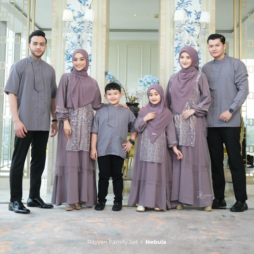 Image of Zayra Hijab | Rayyan Nebula - Gamis Dewasa Anak Wanita Brokat Lebaran Koko Pria Koko Anak Jumbo Elegan Premium Terbaru