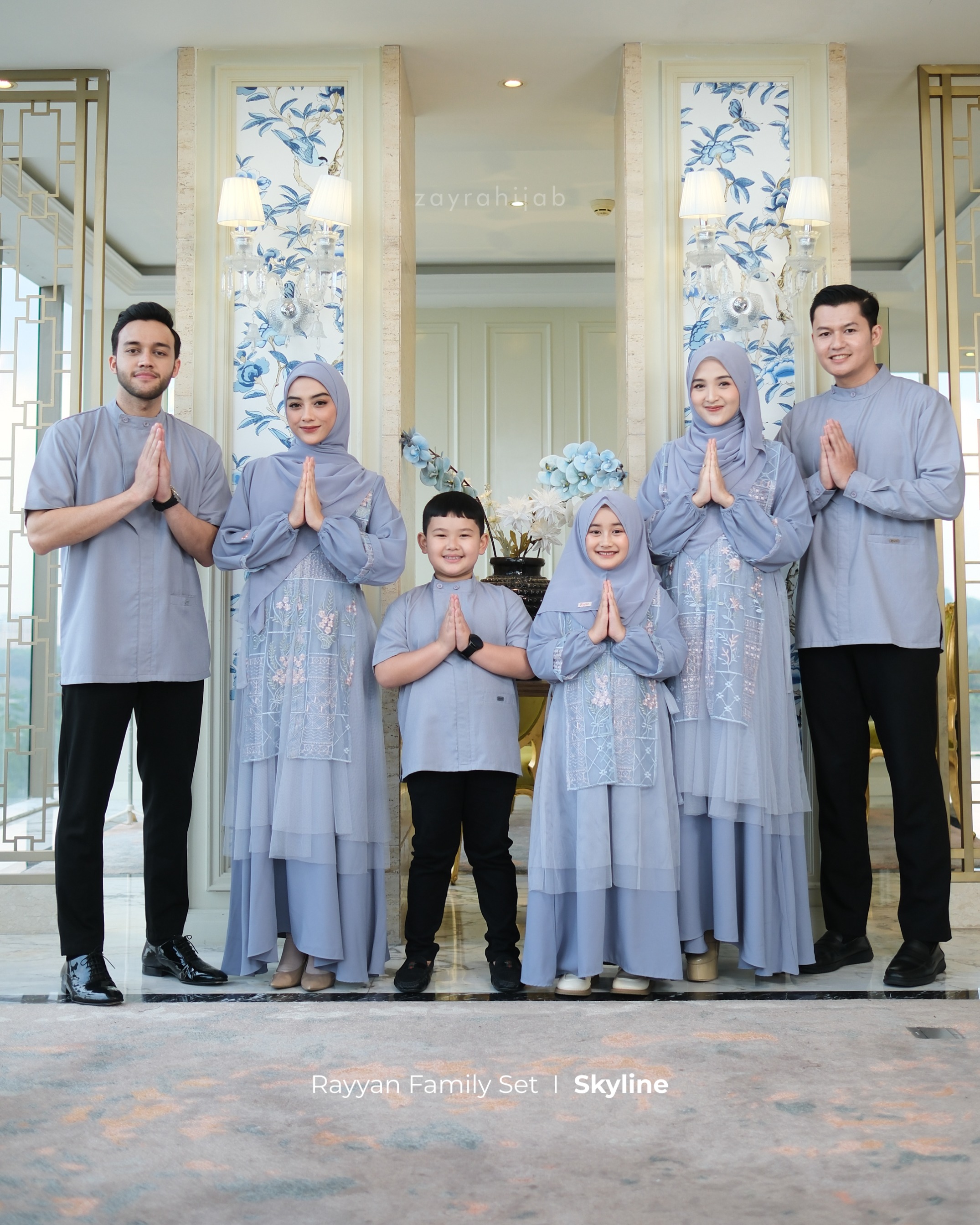 Zayra Hijab | Rayyan Skyline - Gamis Dewasa Anak Wanita Brokat Lebaran Koko Pria Koko Anak Jumbo Elegan Premium Terbaru