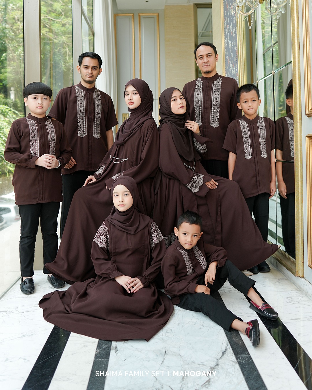 Zayra Hijab | Shaima Mahogany - Gamis Dewasa Abaya Koko Pria Dewasa Anak Panjang Pendek Bordir Dress Sarimbit Jumbo Elegan Premium Terbaru Lebaran 2026