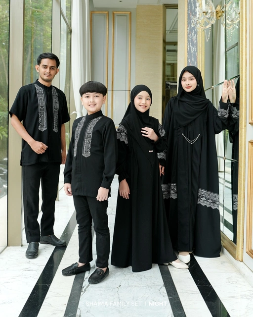 Image of Zayra Hijab | Shaima Eclipse - Gamis Dewasa Abaya Koko Pria Dewasa Anak Panjang Pendek Bordir Dress Sarimbit Jumbo Elegan Premium Terbaru Lebaran 2026