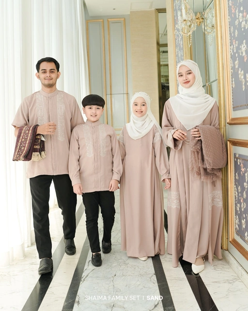 Image of Zayra Hijab | Shaima Sand - Gamis Dewasa Abaya Koko Pria Dewasa Anak Panjang Pendek Bordir Dress Sarimbit Jumbo Elegan Premium Terbaru Lebaran 2026