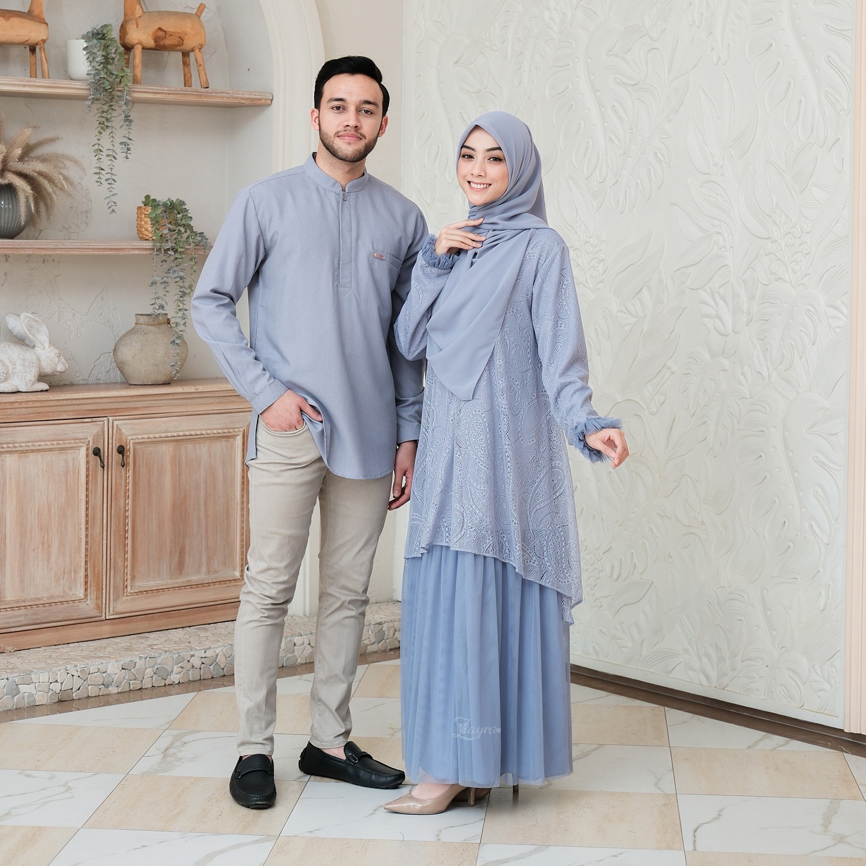 Zayra Hijab | Kalila Peacefull - Dress Gamis Wanita Brokat Kondangan Lebaran Jumbo Elegan Koko Anak Dewasa Panjang Pendek Family Set Sarimbit Premium Terbaru