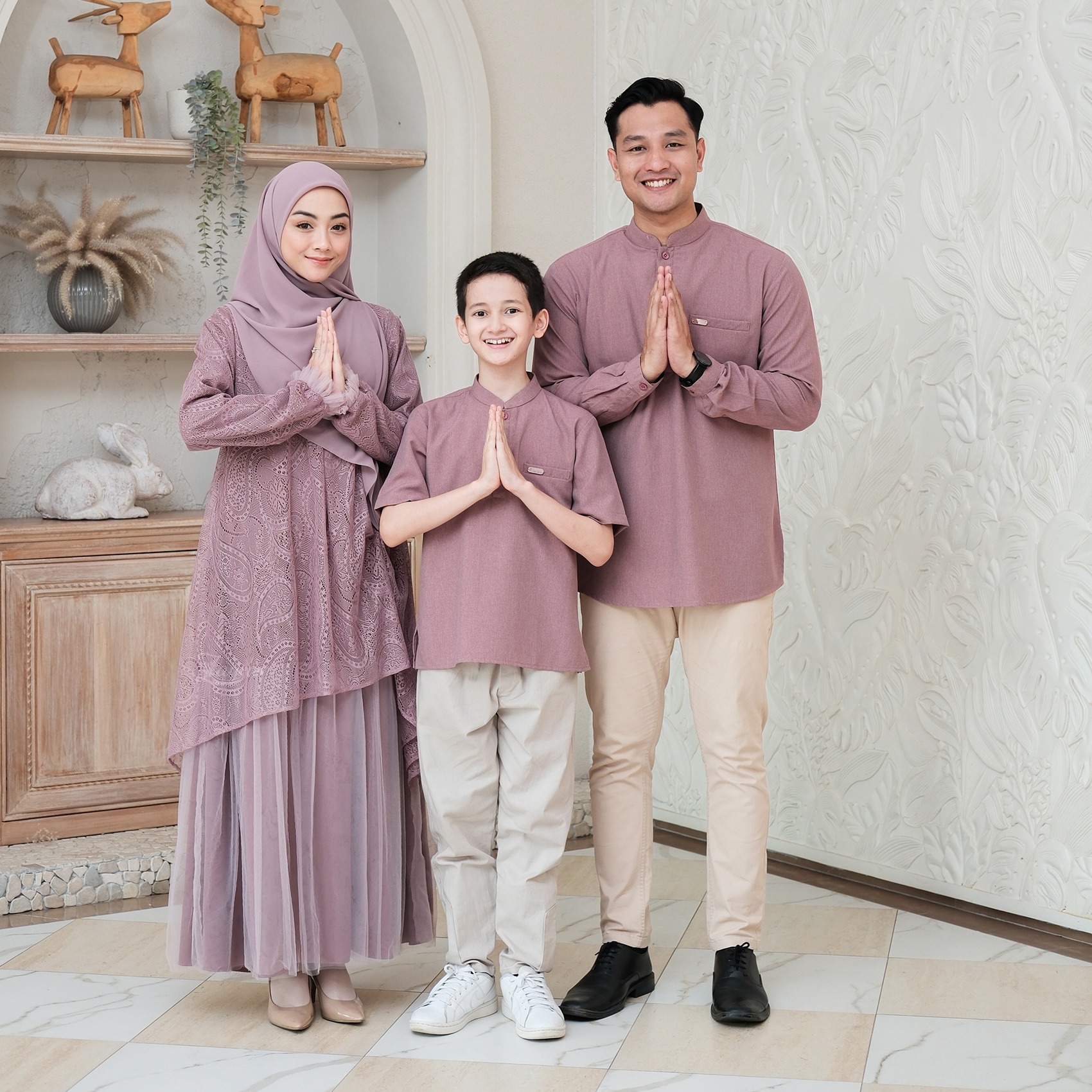 Zayra Hijab | Kalila Rosewood - Dress Gamis Wanita Brokat Kondangan Lebaran Jumbo Elegan Koko Anak Dewasa Panjang Pendek Family Set Sarimbit Premium Terbaru