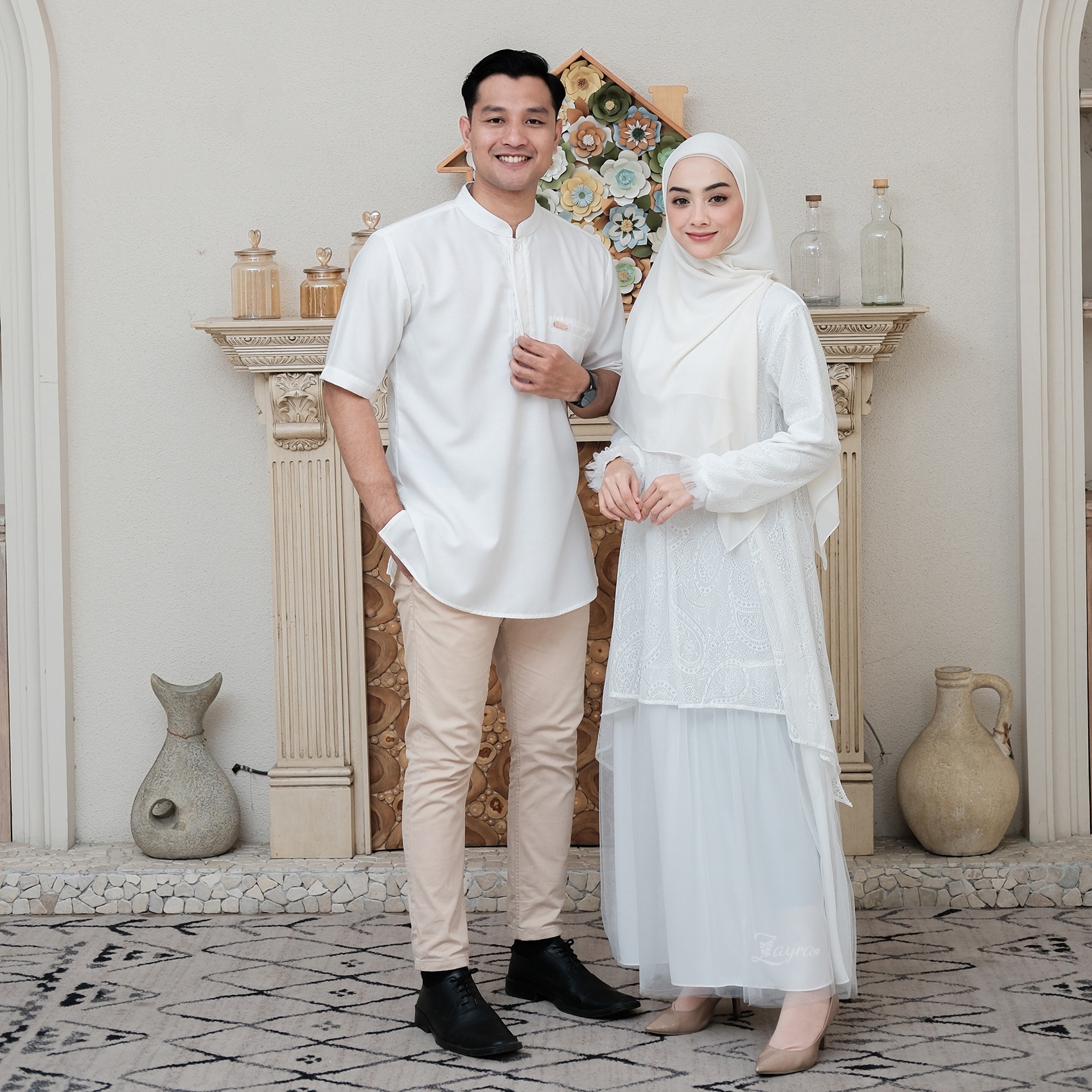 Zayra Hijab | Kalila Snow - Dress Gamis Wanita Brokat Kondangan Lebaran Jumbo Elegan Koko Anak Dewasa Panjang Pendek Family Set Sarimbit Premium Terbaru