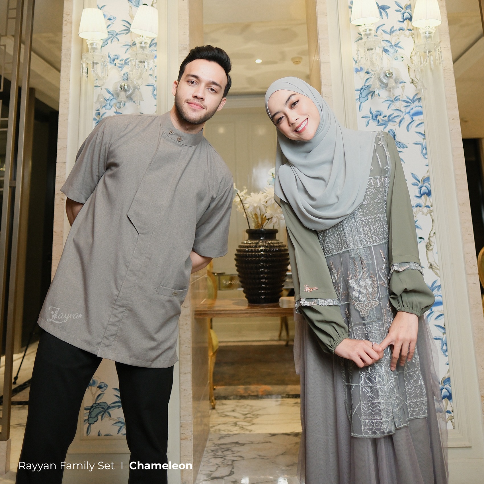 Zayra Hijab | Rayyan Chameleon - Gamis Dewasa Anak Wanita Brokat Lebaran Koko Pria Koko Anak Jumbo Elegan Premium Terbaru