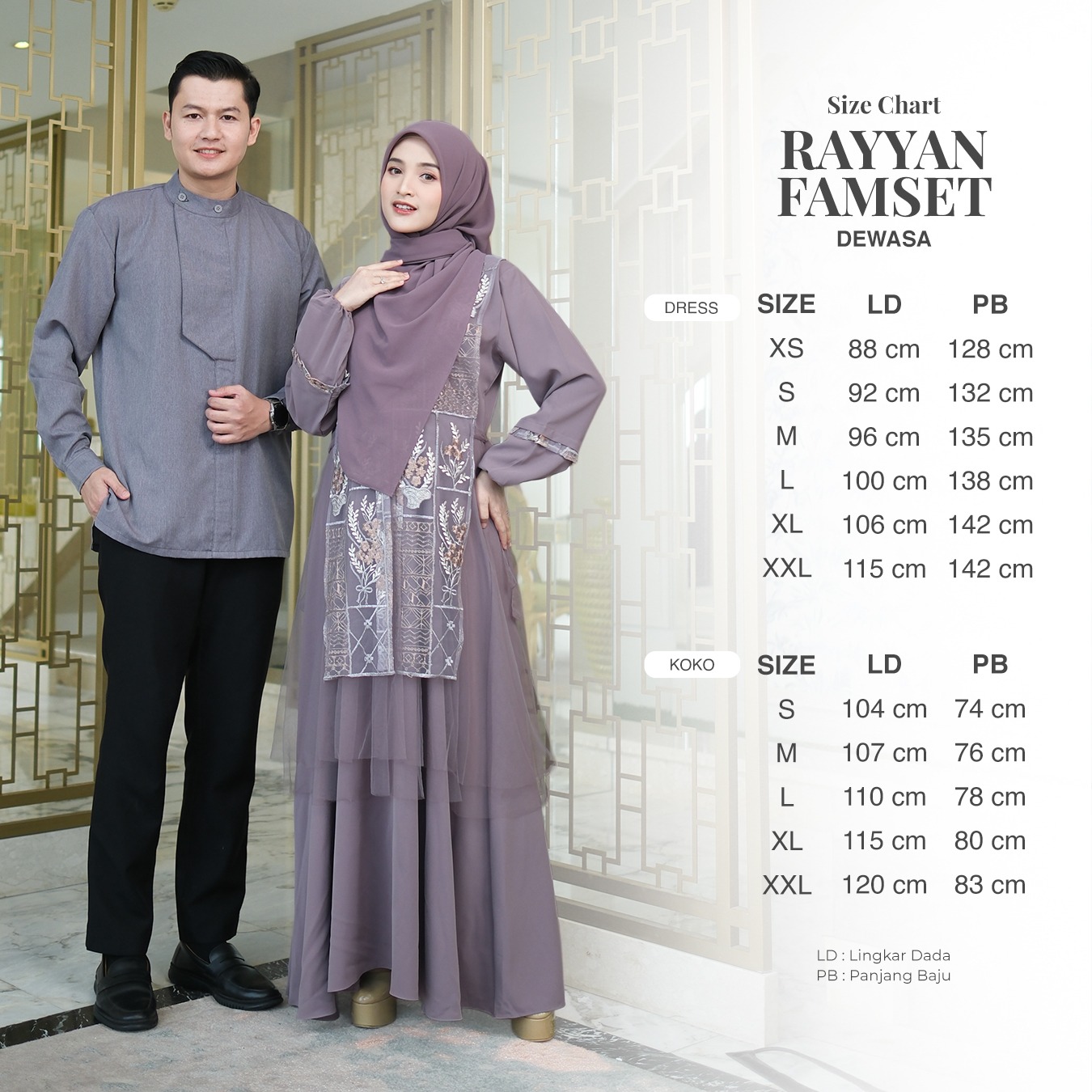 Zayra Hijab | Rayyan Bark - Gamis Dewasa Anak Wanita Brokat Lebaran Koko Pria Koko Anak Jumbo Elegan Premium Terbaru
