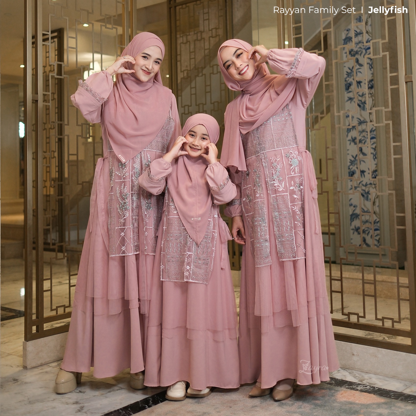 Zayra Hijab | Rayyan Jellyfish - Gamis Dewasa Anak Wanita Brokat Lebaran Koko Pria Koko Anak Jumbo Elegan Premium Terbaru