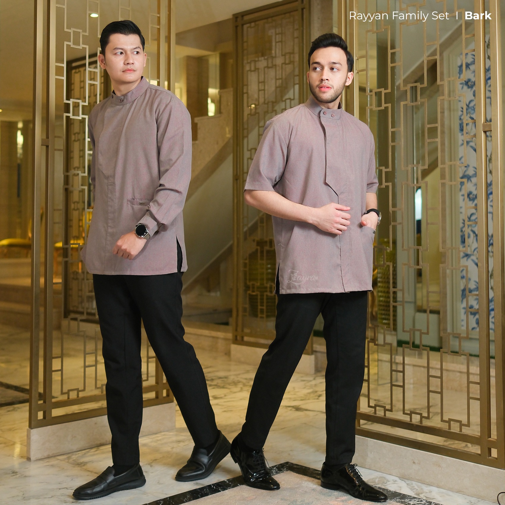 Zayra Hijab | Rayyan Bark - Gamis Dewasa Anak Wanita Brokat Lebaran Koko Pria Koko Anak Jumbo Elegan Premium Terbaru