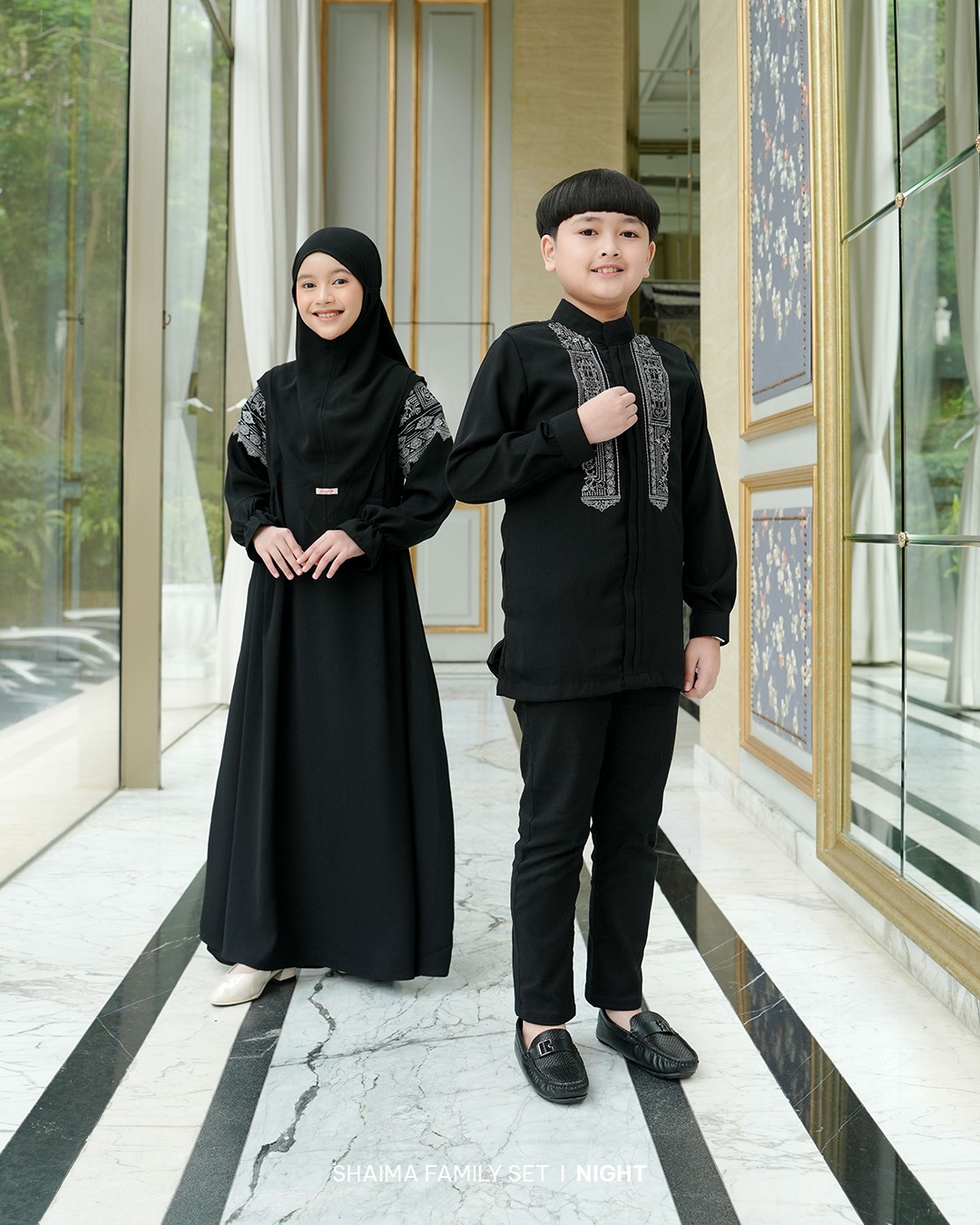 Zayra Hijab | Shaima Eclipse - Gamis Dewasa Abaya Koko Pria Dewasa Anak Panjang Pendek Bordir Dress Sarimbit Jumbo Elegan Premium Terbaru Lebaran 2026