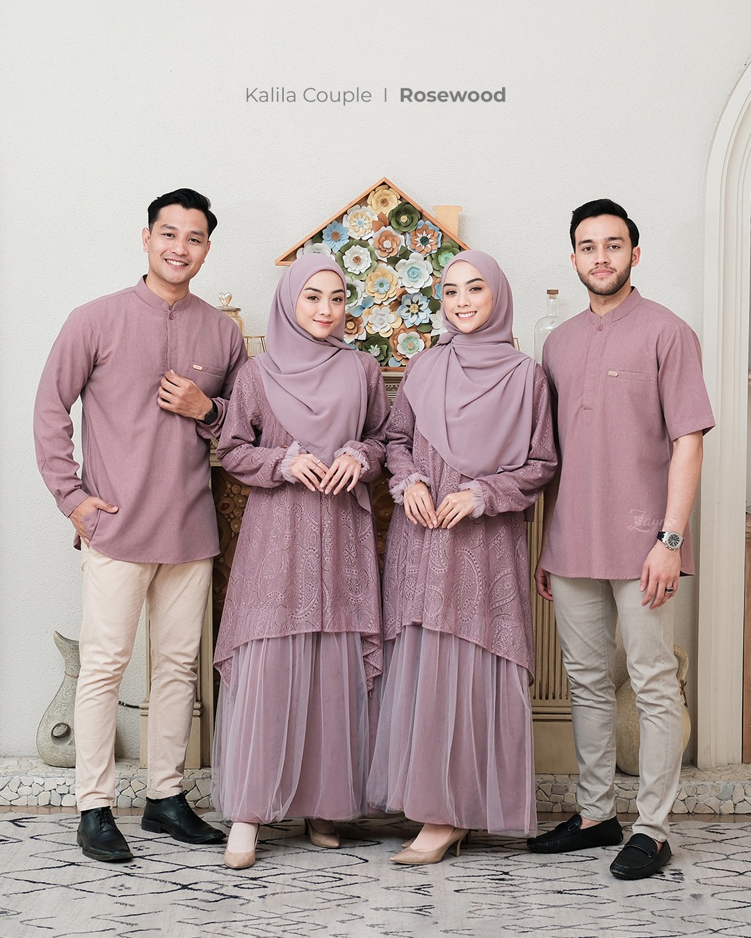 Zayra Hijab | Kalila Rosewood - Dress Gamis Wanita Brokat Kondangan Lebaran Jumbo Elegan Koko Anak Dewasa Panjang Pendek Family Set Sarimbit Premium Terbaru