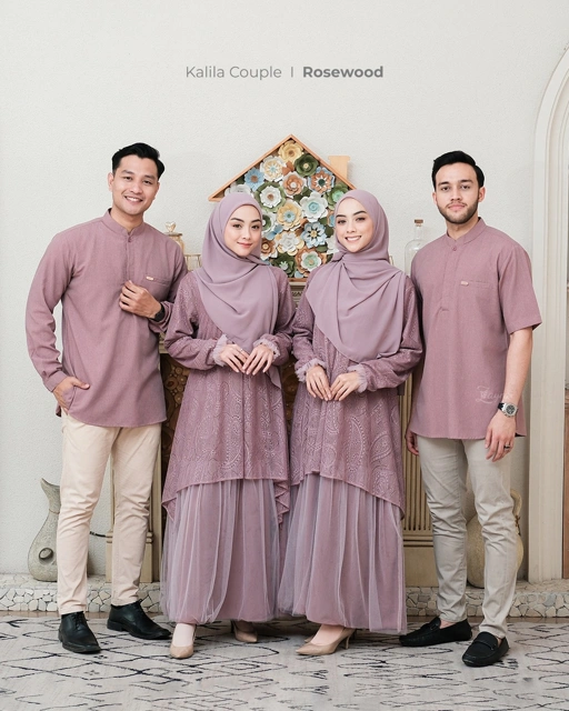 Image of Zayra Hijab | Kalila Rosewood - Dress Gamis Wanita Brokat Kondangan Lebaran Jumbo Elegan Koko Anak Dewasa Panjang Pendek Family Set Sarimbit Premium Terbaru