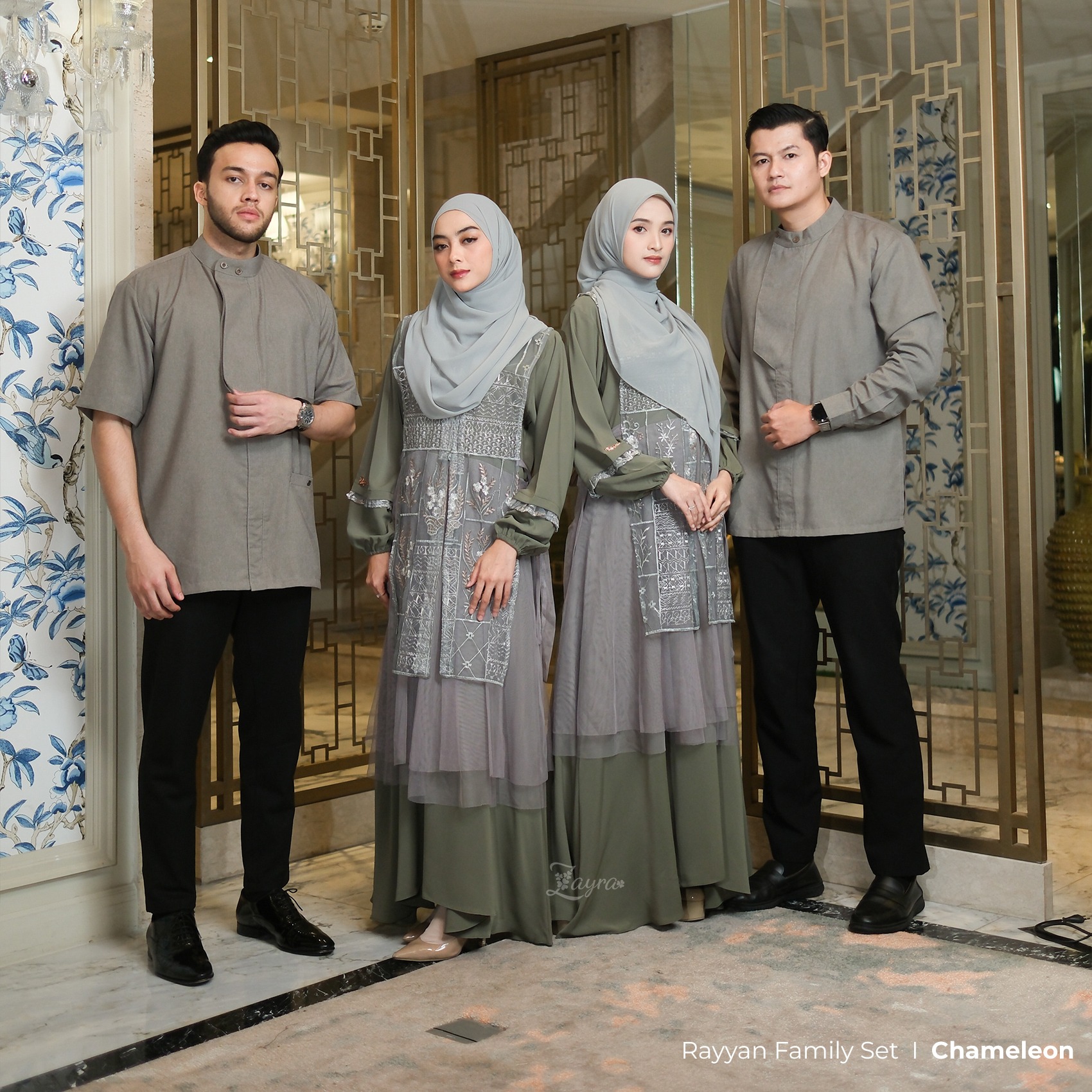 Zayra Hijab | Rayyan Chameleon - Gamis Dewasa Anak Wanita Brokat Lebaran Koko Pria Koko Anak Jumbo Elegan Premium Terbaru