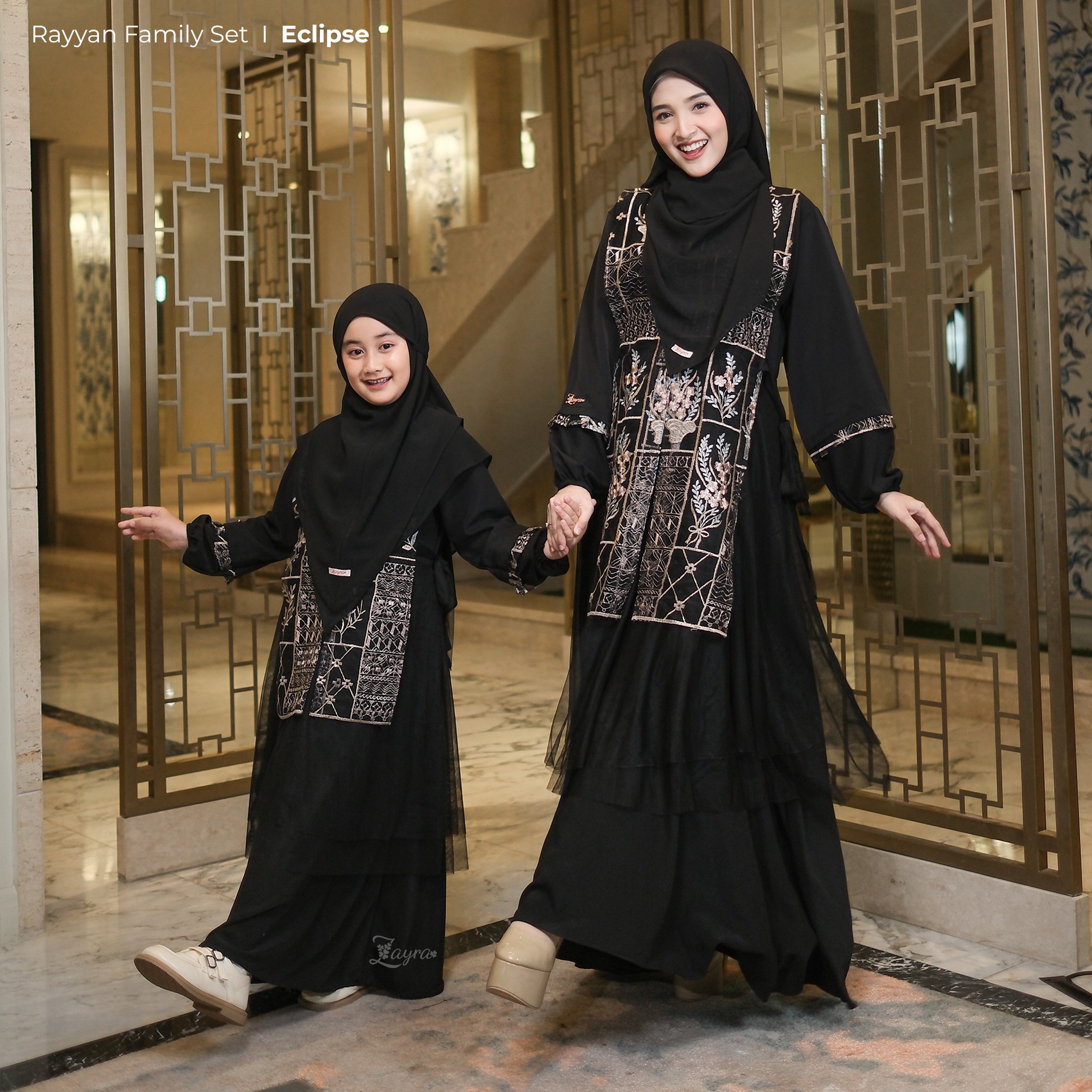 Zayra Hijab | Rayyan Eclipse - Gamis Anak Perempuan 0-12Tahun Brokat Tile Elegan Premium Terbaru 2025