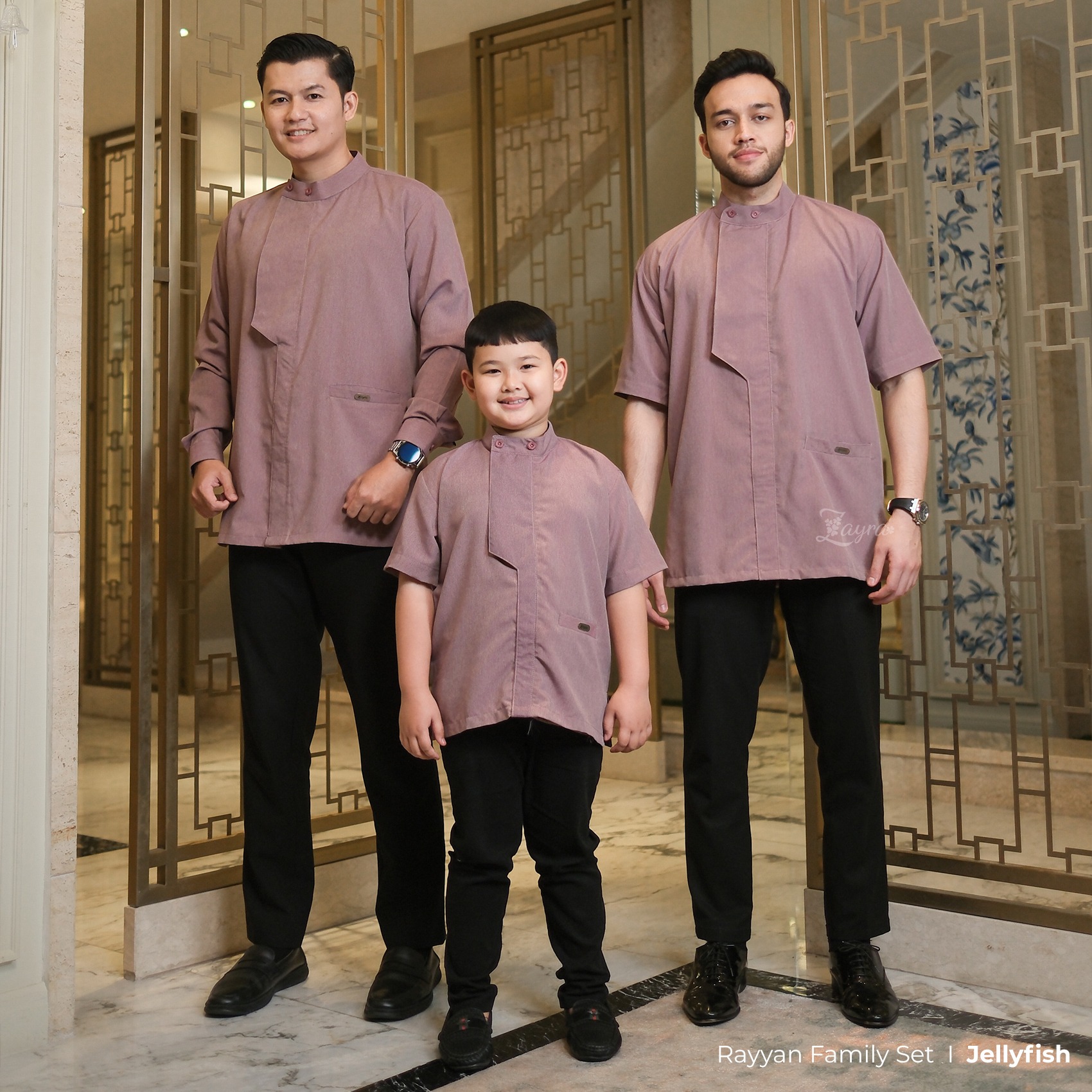 Zayra Hijab | Rayyan Jellyfish - Gamis Dewasa Anak Wanita Brokat Lebaran Koko Pria Koko Anak Jumbo Elegan Premium Terbaru