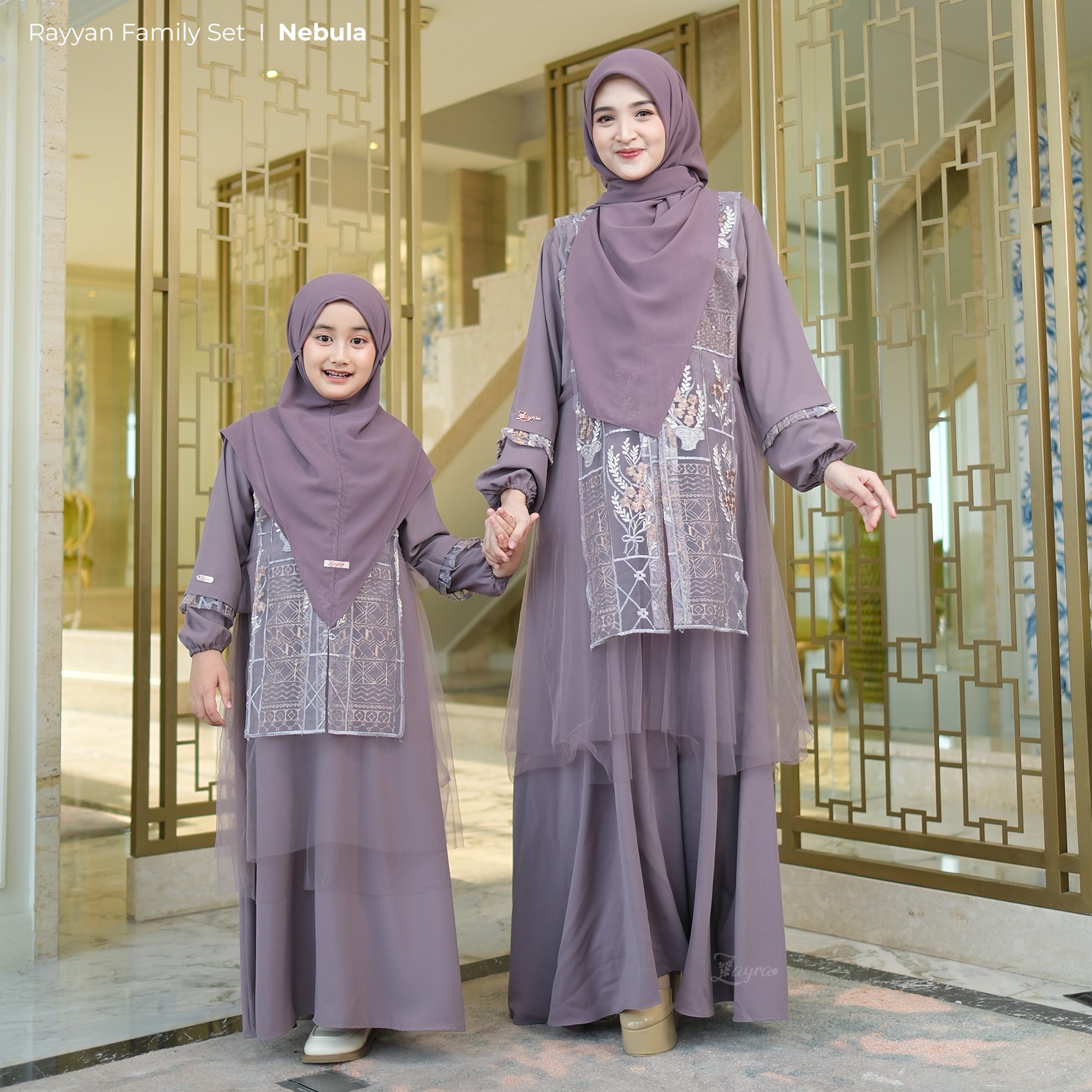 Zayra Hijab | Rayyan Nebula - Gamis Dewasa Anak Wanita Brokat Lebaran Koko Pria Koko Anak Jumbo Elegan Premium Terbaru