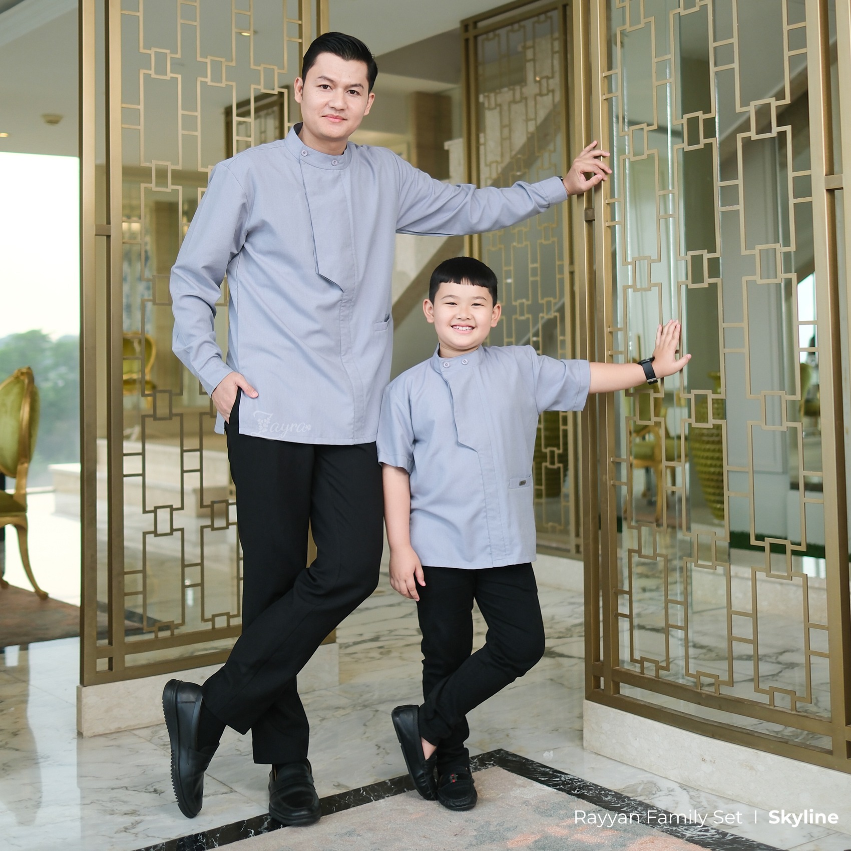 Zayra Hijab | Rayyan Skyline - Gamis Dewasa Anak Wanita Brokat Lebaran Koko Pria Koko Anak Jumbo Elegan Premium Terbaru