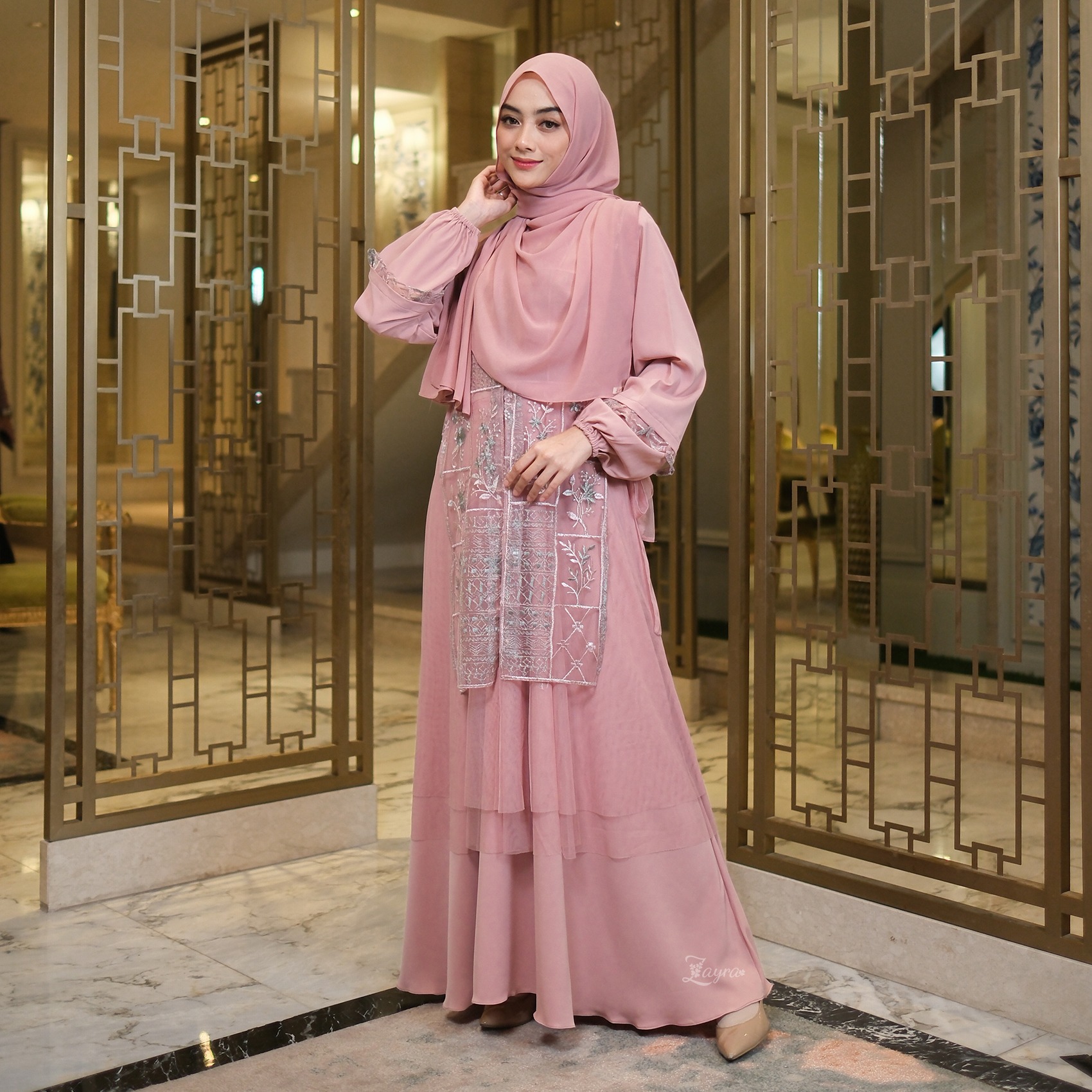 Zayra Hijab | Rayyan Jellyfish - Gamis Dewasa Anak Wanita Brokat Lebaran Koko Pria Koko Anak Jumbo Elegan Premium Terbaru
