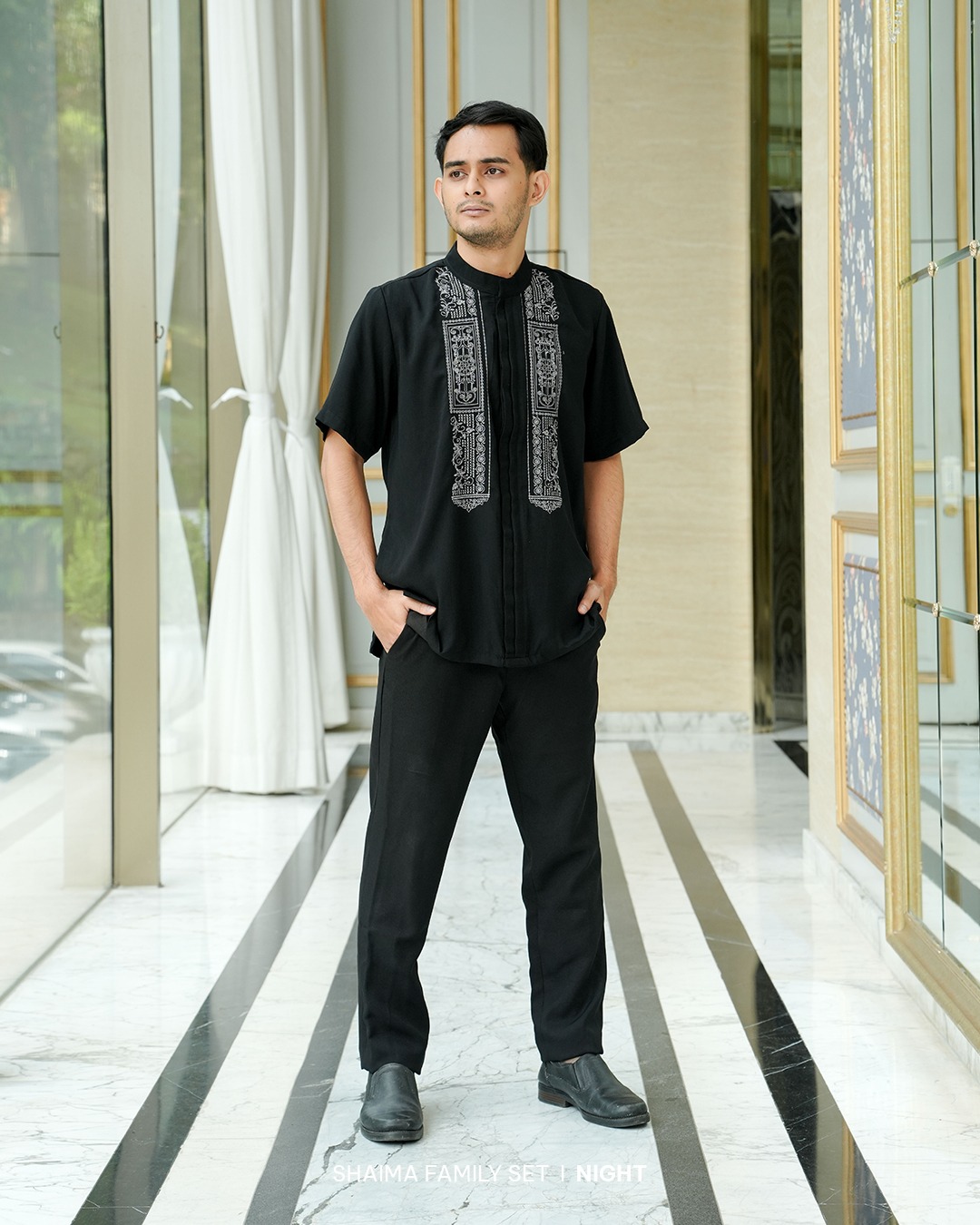 Zayra Hijab | Shaima Eclipse - Gamis Dewasa Abaya Koko Pria Dewasa Anak Panjang Pendek Bordir Dress Sarimbit Jumbo Elegan Premium Terbaru Lebaran 2026