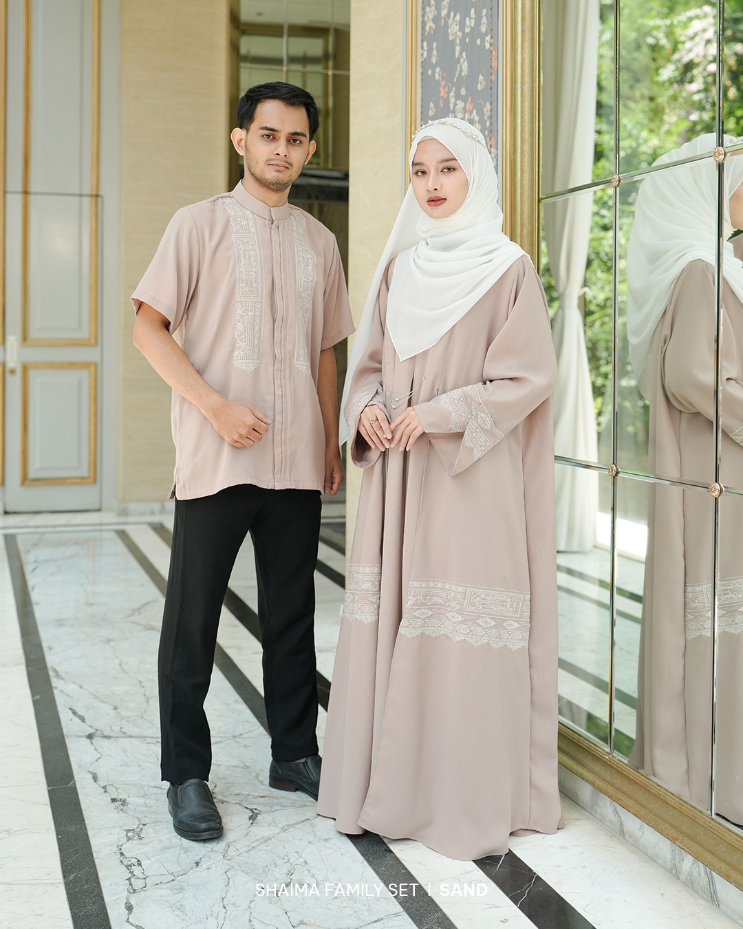 Zayra Hijab | Shaima Sand - Gamis Dewasa Abaya Koko Pria Dewasa Anak Panjang Pendek Bordir Dress Sarimbit Jumbo Elegan Premium Terbaru Lebaran 2026