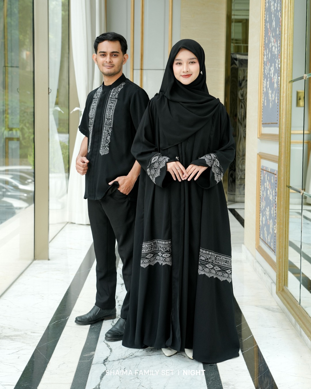 Zayra Hijab | Shaima Eclipse - Gamis Dewasa Abaya Koko Pria Dewasa Anak Panjang Pendek Bordir Dress Sarimbit Jumbo Elegan Premium Terbaru Lebaran 2026