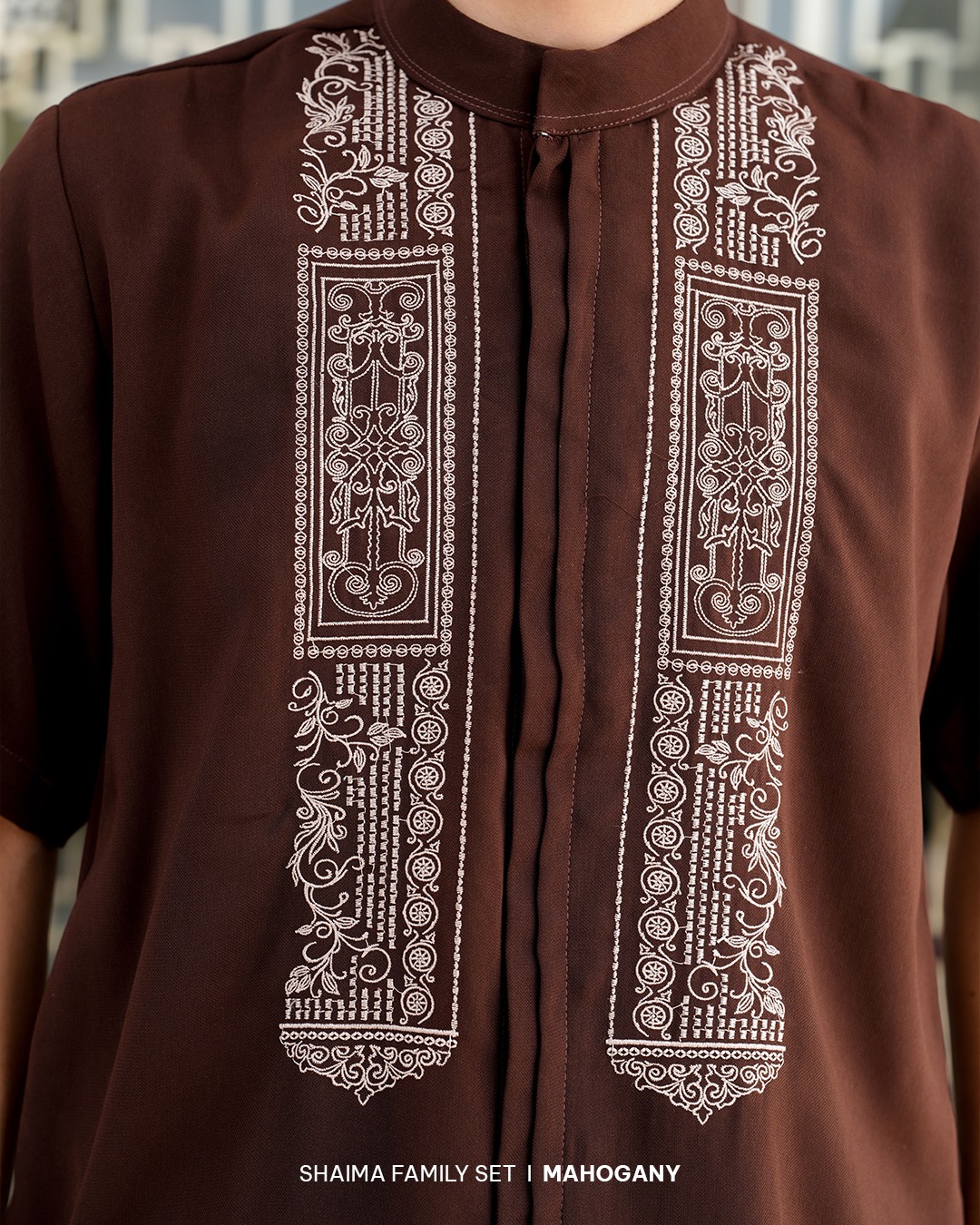 Zayra Hijab | Shaima Mahogany - Gamis Dewasa Abaya Koko Pria Dewasa Anak Panjang Pendek Bordir Dress Sarimbit Jumbo Elegan Premium Terbaru Lebaran 2026