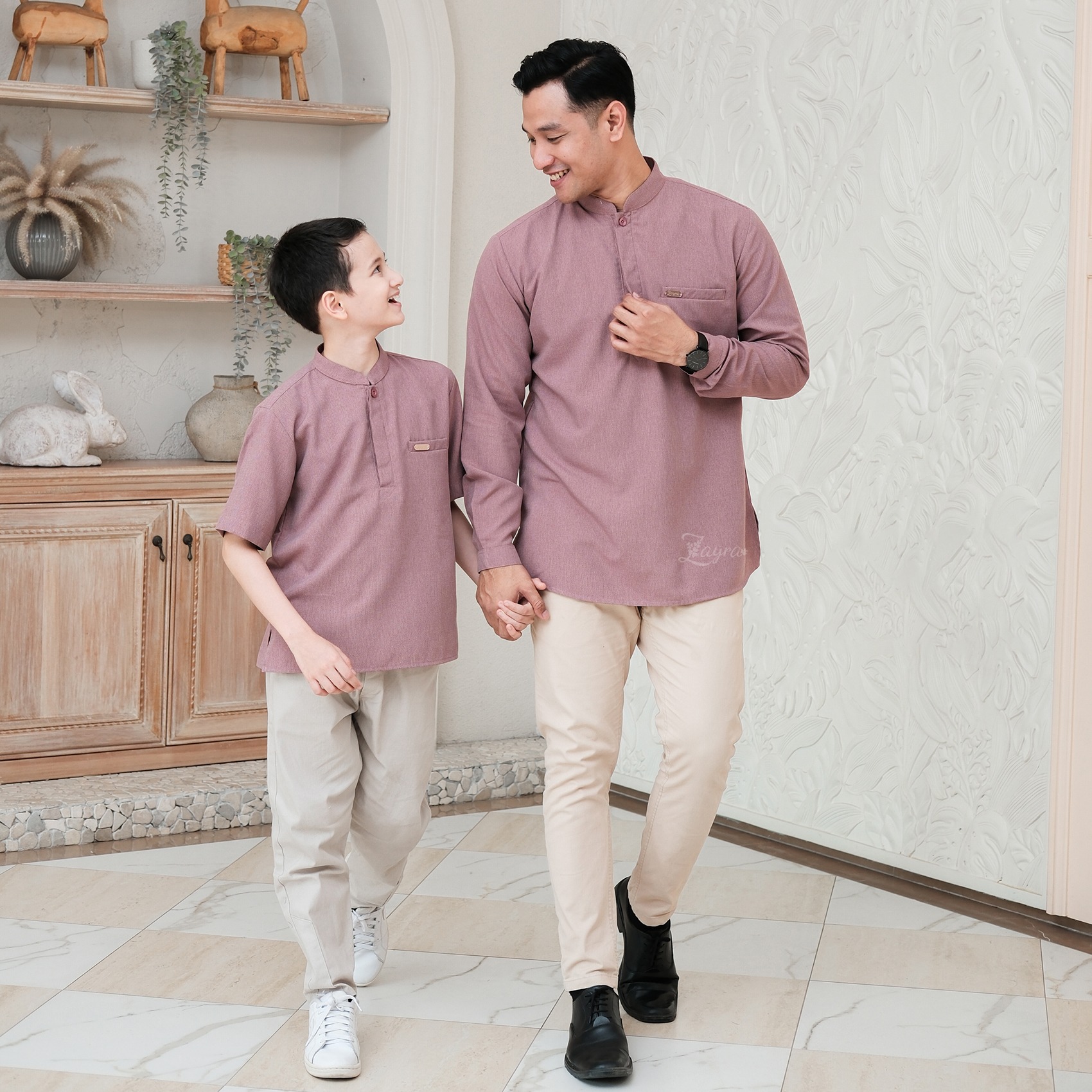 Zayra Hijab | Kalila Rosewood - Dress Gamis Wanita Brokat Kondangan Lebaran Jumbo Elegan Koko Anak Dewasa Panjang Pendek Family Set Sarimbit Premium Terbaru